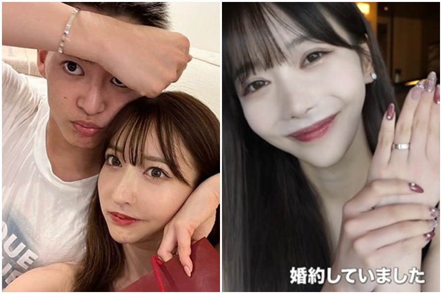 日本YouTuber大野茜里（R ちゃん）23日爆訂婚的對象是人氣男團「BE:FIRST」成員三山凌輝。（翻攝自X）