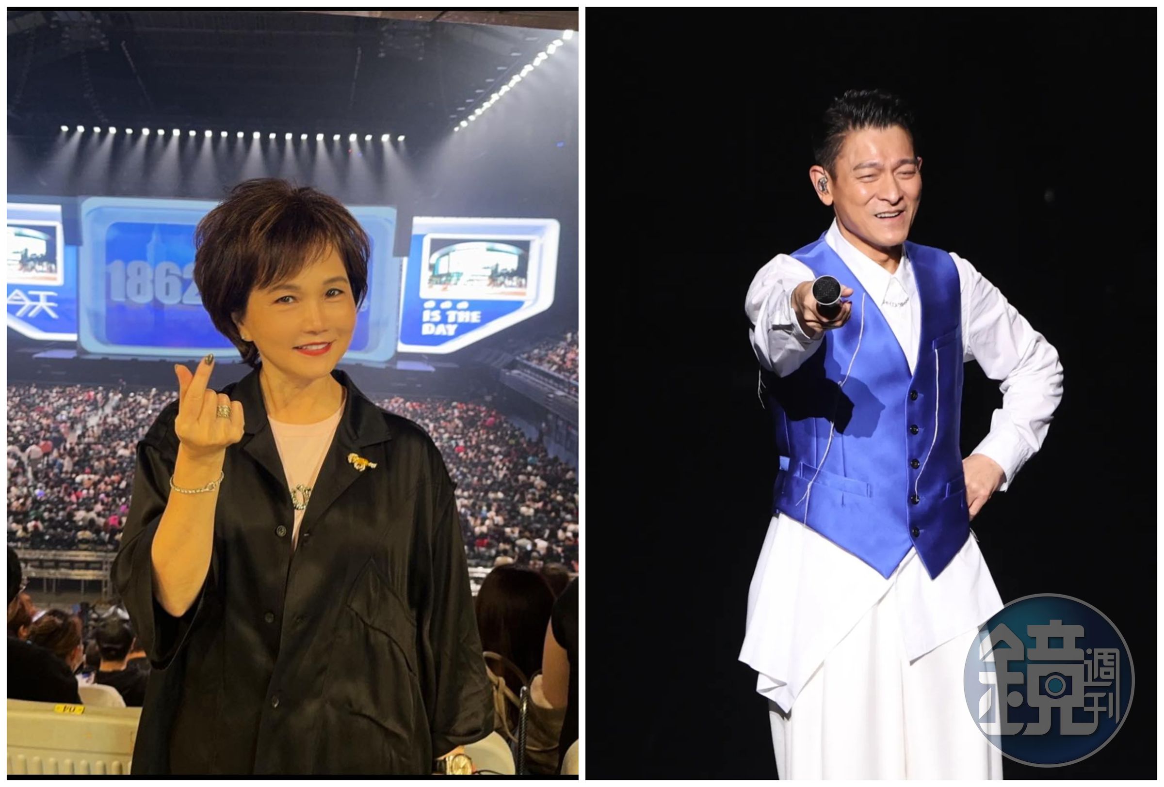 沈春華朝聖劉德華演唱會,滿滿感動。(翻攝沈春華臉書、本刊資料照)