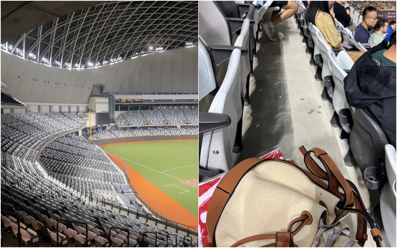 大巨蛋今舉行中職例行賽,卻再度傳出場內下起小雨的情況。(本刊資料照/讀者提供)