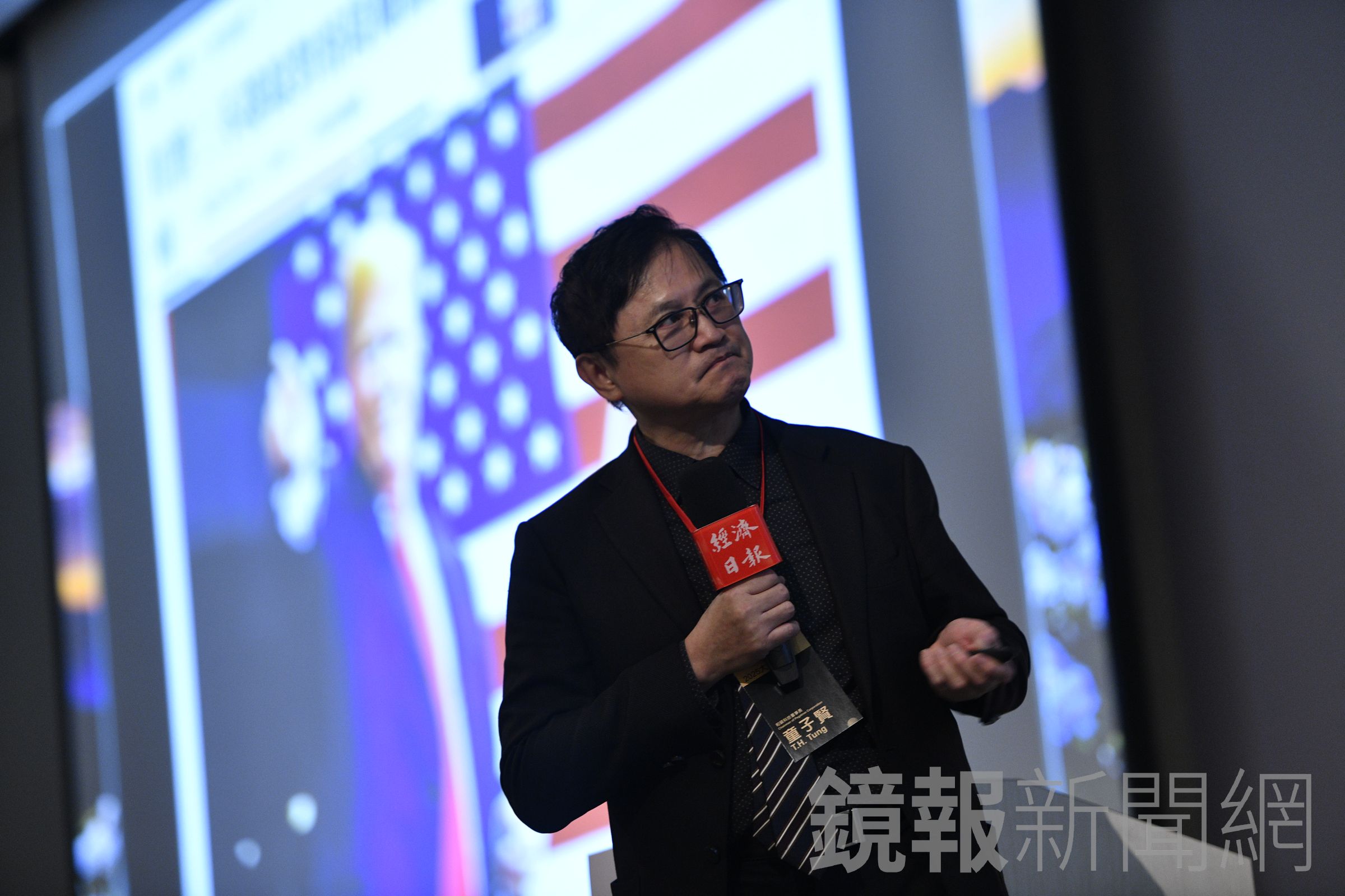 和碩董事長童子賢出席活動談及以色列伊朗衝突,認為尚屬局部地區問題,態度很淡定。(鏡報李智為攝)