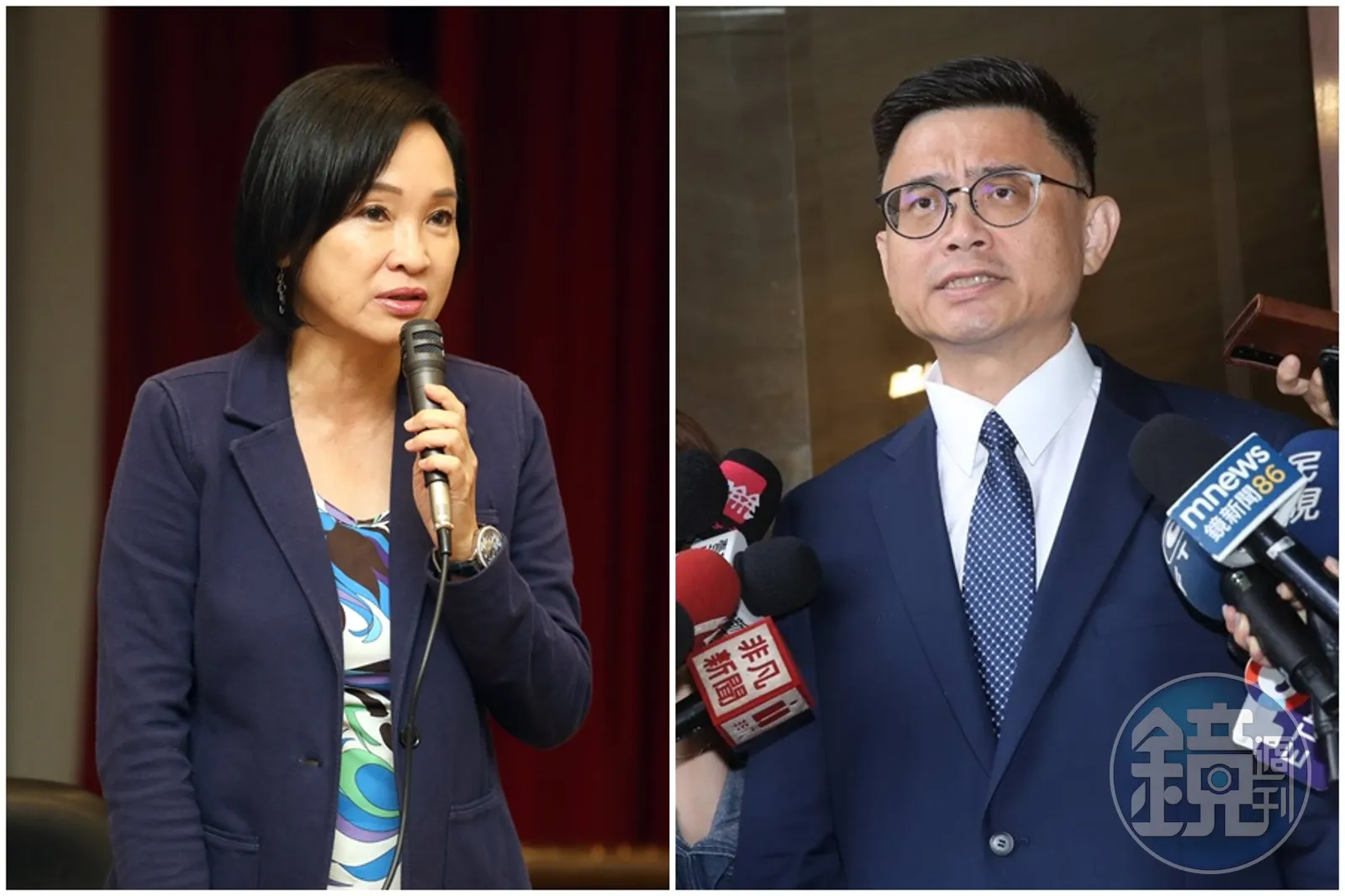 賴瑞隆(右)今天受訪時表示,疫情期間陳時中基於防疫及保障民眾權益立場,沒想到卻遭柯志恩(左)等藍營人士圍剿,甚至被指控阻擋慈濟買疫苗。(本刊資料照)