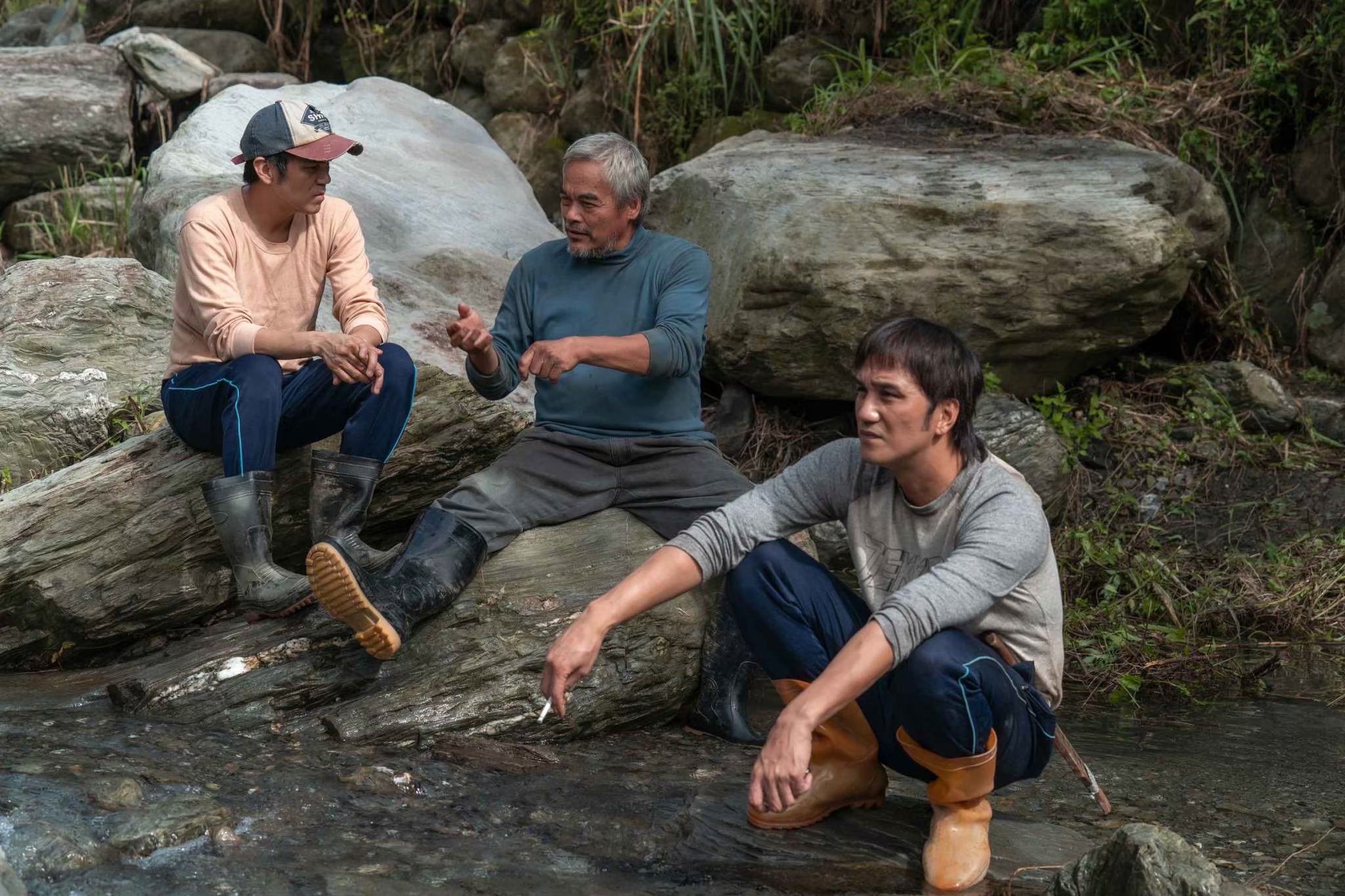 徐詣帆、馬志翔、林慶台繼《賽德克·巴萊》睽違12年再度合體主演電影《獵人兄弟》。（牽猴子提供）