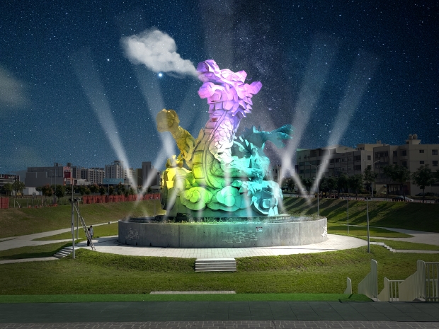 2024年員林燈會主燈「龍翔霞蔚」，為即將來臨的龍年更添吉祥寓意。（示意圖）