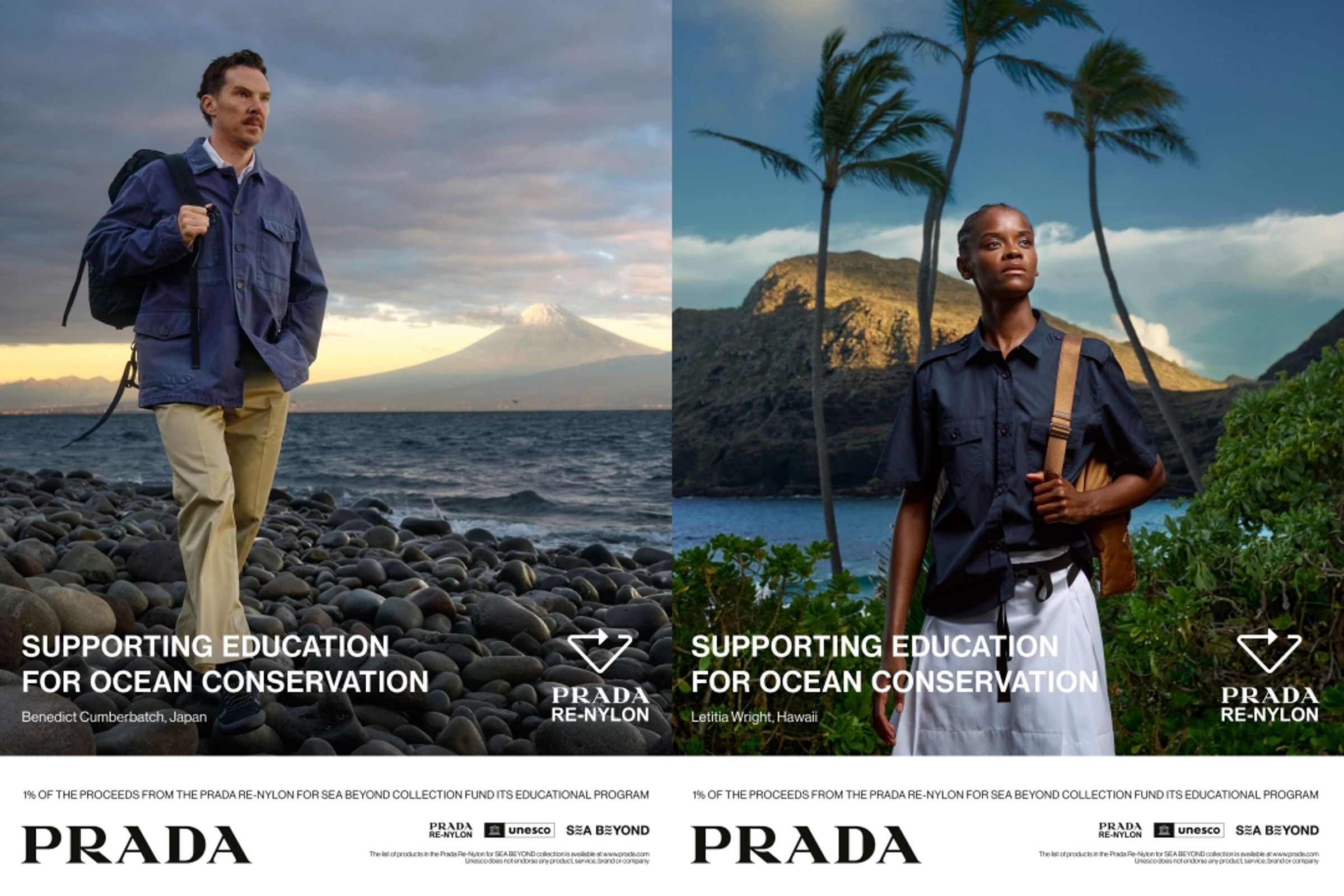 由(左起)Benedict Cumberbatch、Letitia Wright為PRADA與《National Geographic CreativeWorks》拍攝的紀錄片。(PRADA提供)