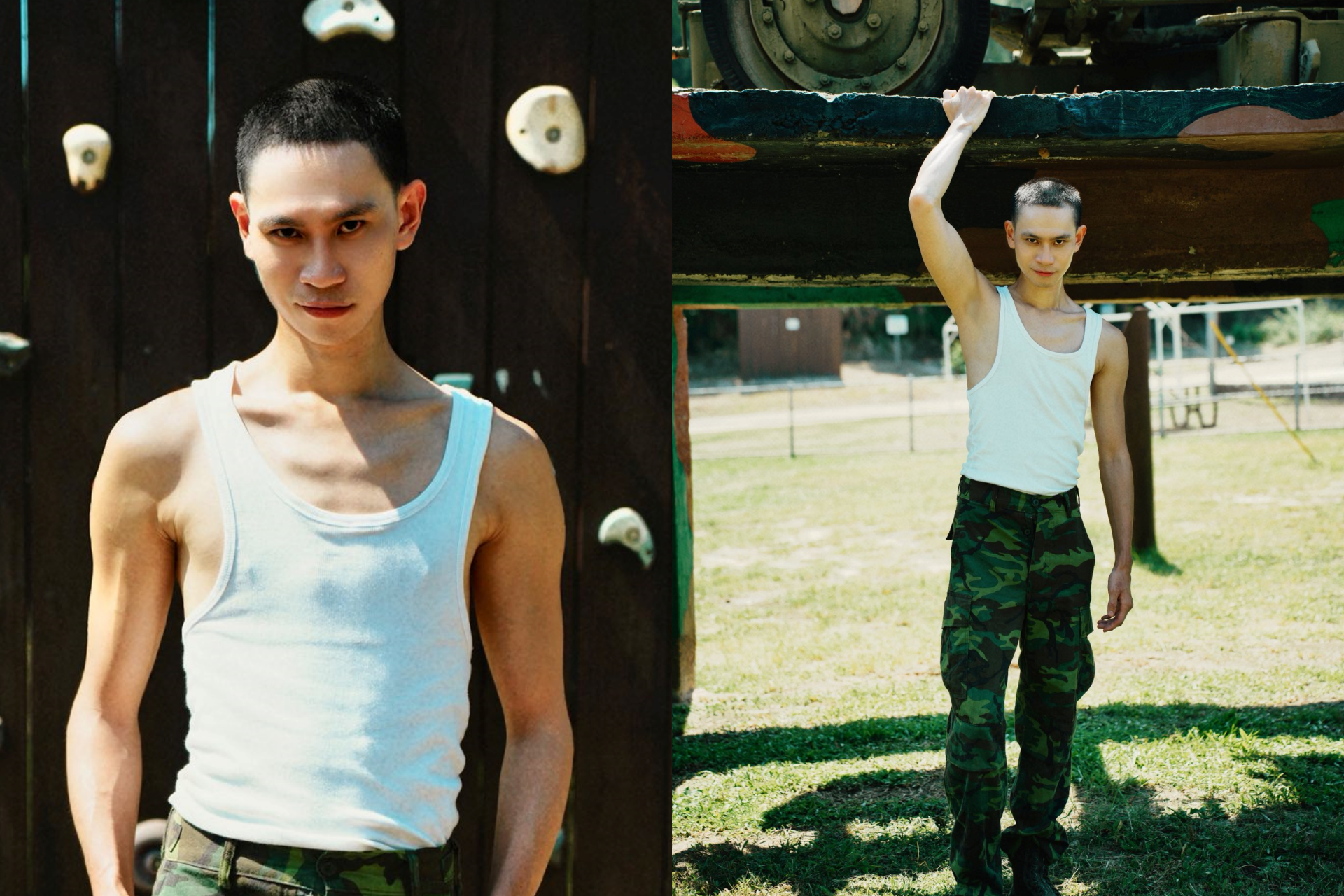 Andy剃平頭，體驗軍旅生活。（翻攝Andy臉書）