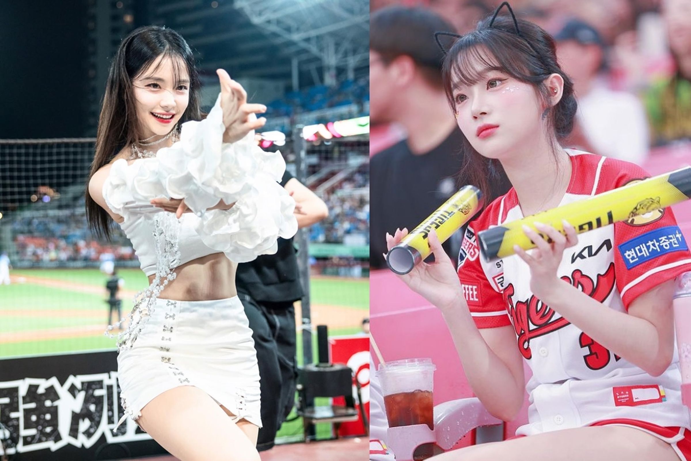啦啦隊員李珠珢、李多慧在啦啦隊女王票選活動分別排名第3、4名。(翻攝IG@le_dahye、@0724.32)