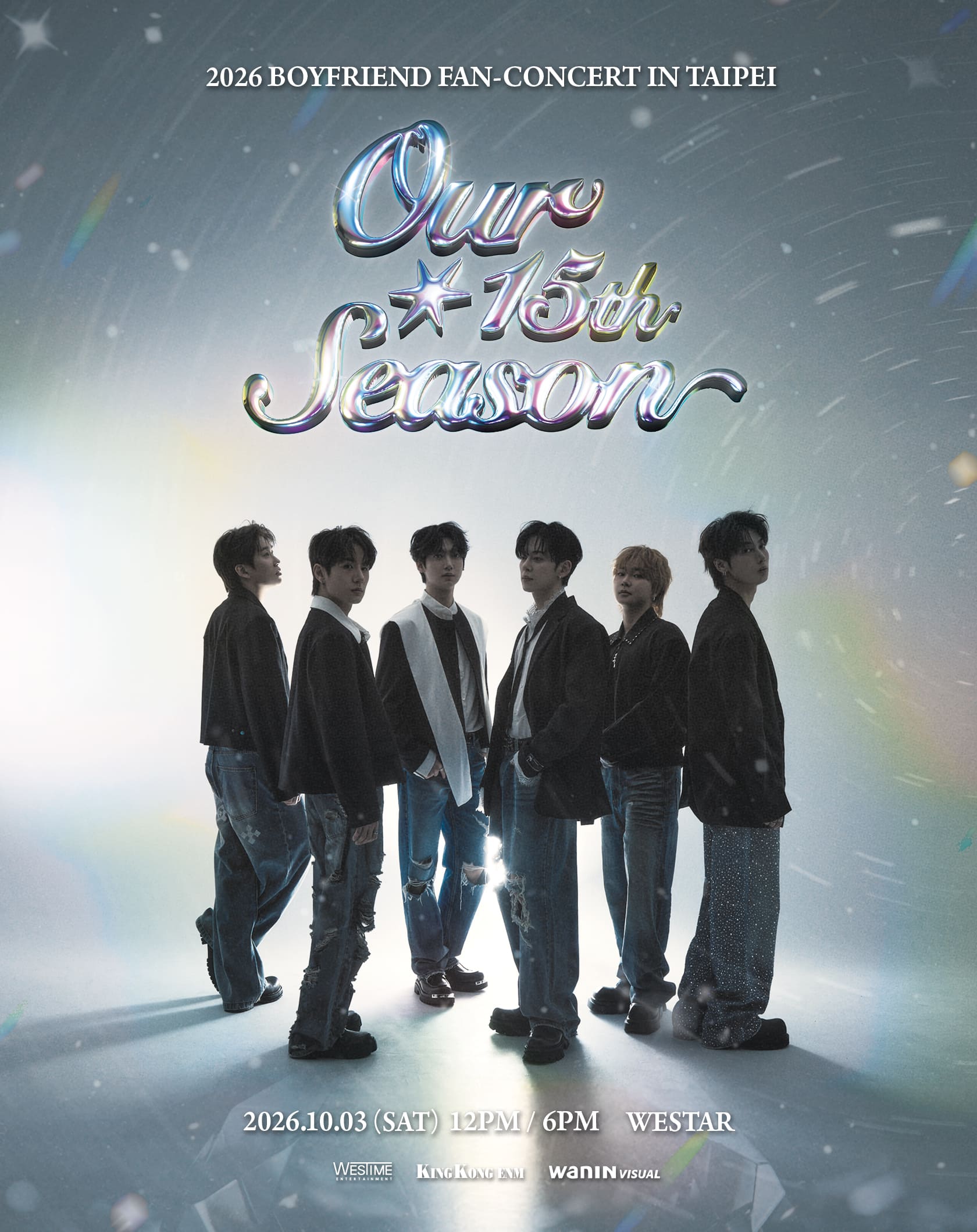 《2026 BOYFRIEND FAN-CONCERT Our 15th Season IN TAIPEI》 將只有五位成員參與。(網銀國際影視提供)