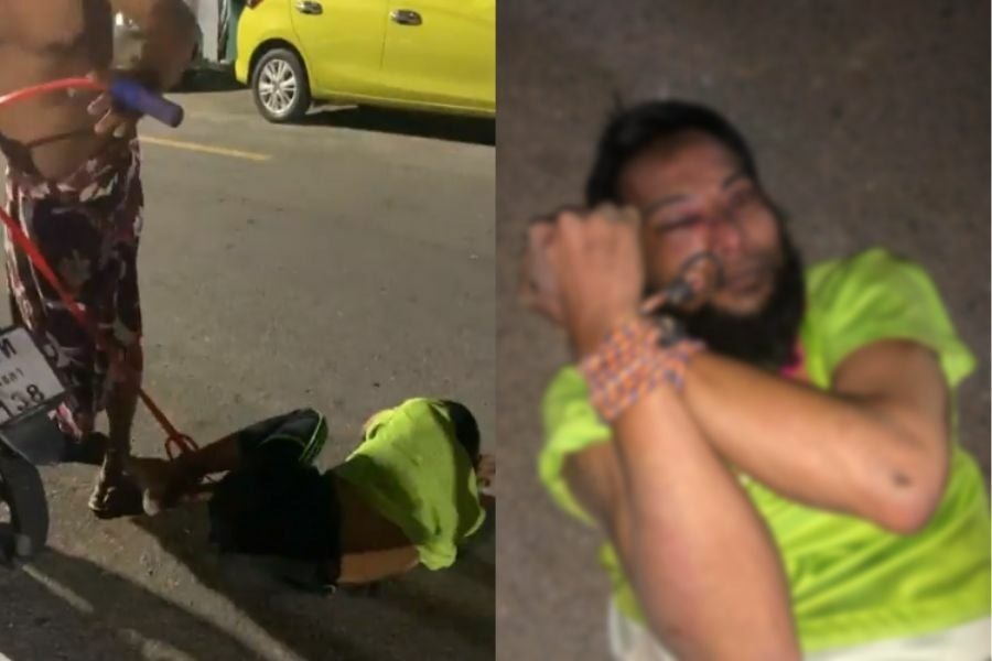 妹子睜開眼見「色鬼」，險遭性侵快嚇死！泰拳老爸當場打爆。（翻自Reporternews5.com）