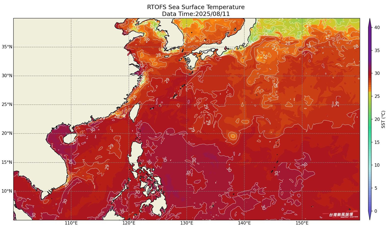 氣象粉專昨（11）日深夜po文，驚呼楊柳的路徑，「可以增強、維持他的巔峰，楊柳走了一條讓了可以活下去的路。」（翻攝自台灣颱風論壇｜天氣特急臉書粉專）