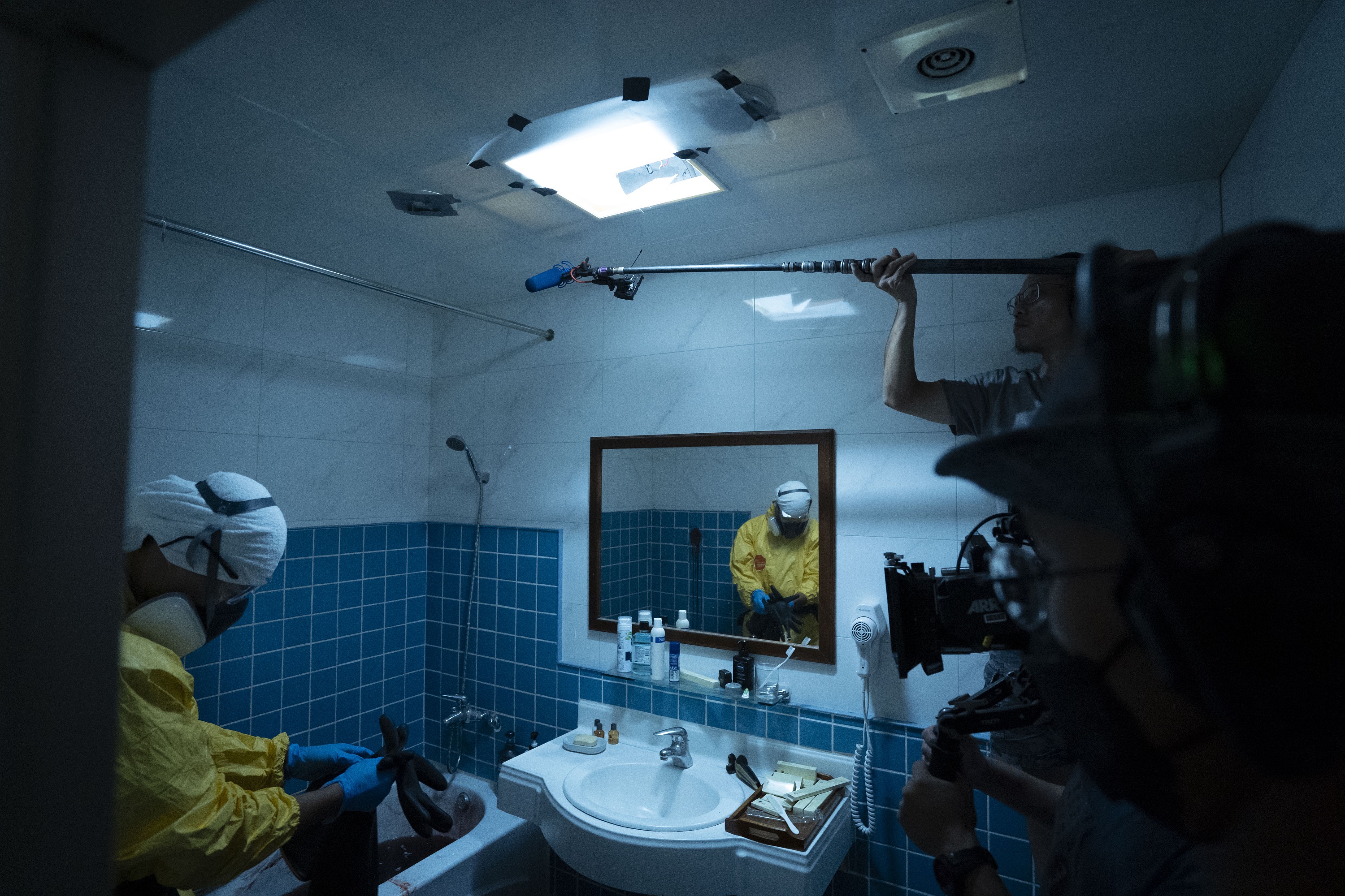 影集《人生清理員》中模擬打造特殊現場。（果陀娛樂提供）