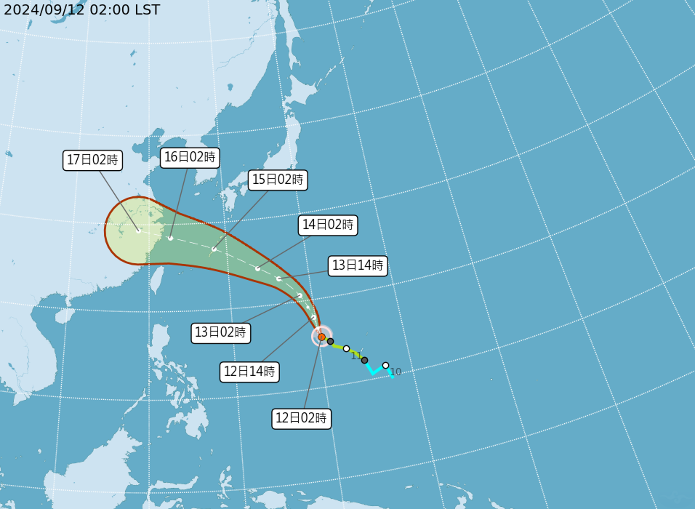 中央氣象署說明颱風資訊。(翻攝自中央氣象署)