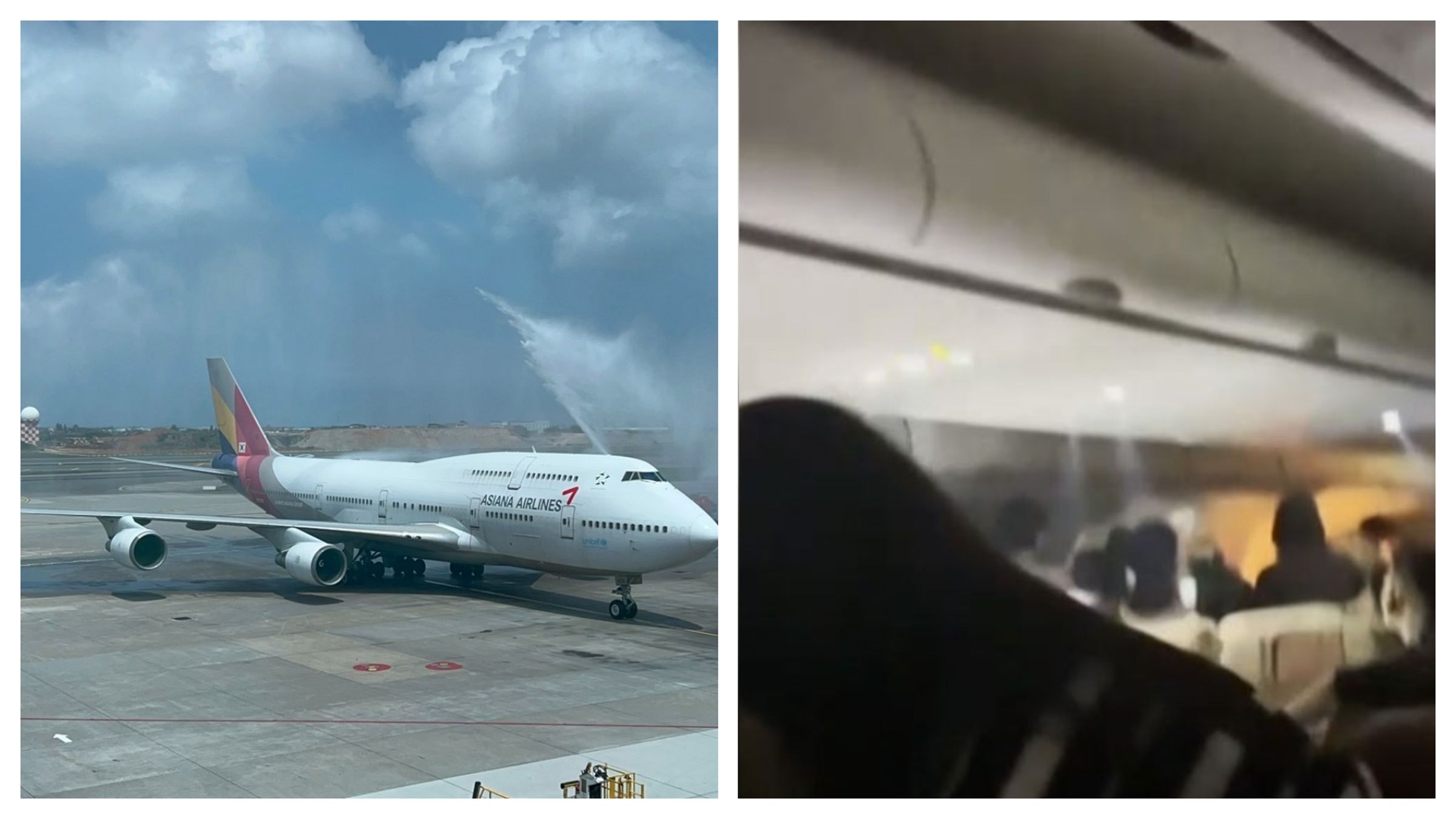 韓亞航空自仁川飛往香港，結果有乘客的行動電源起火。（翻攝自臉書@Asiana Airlines Taiwan - 韓亞航空、翻攝自X）
