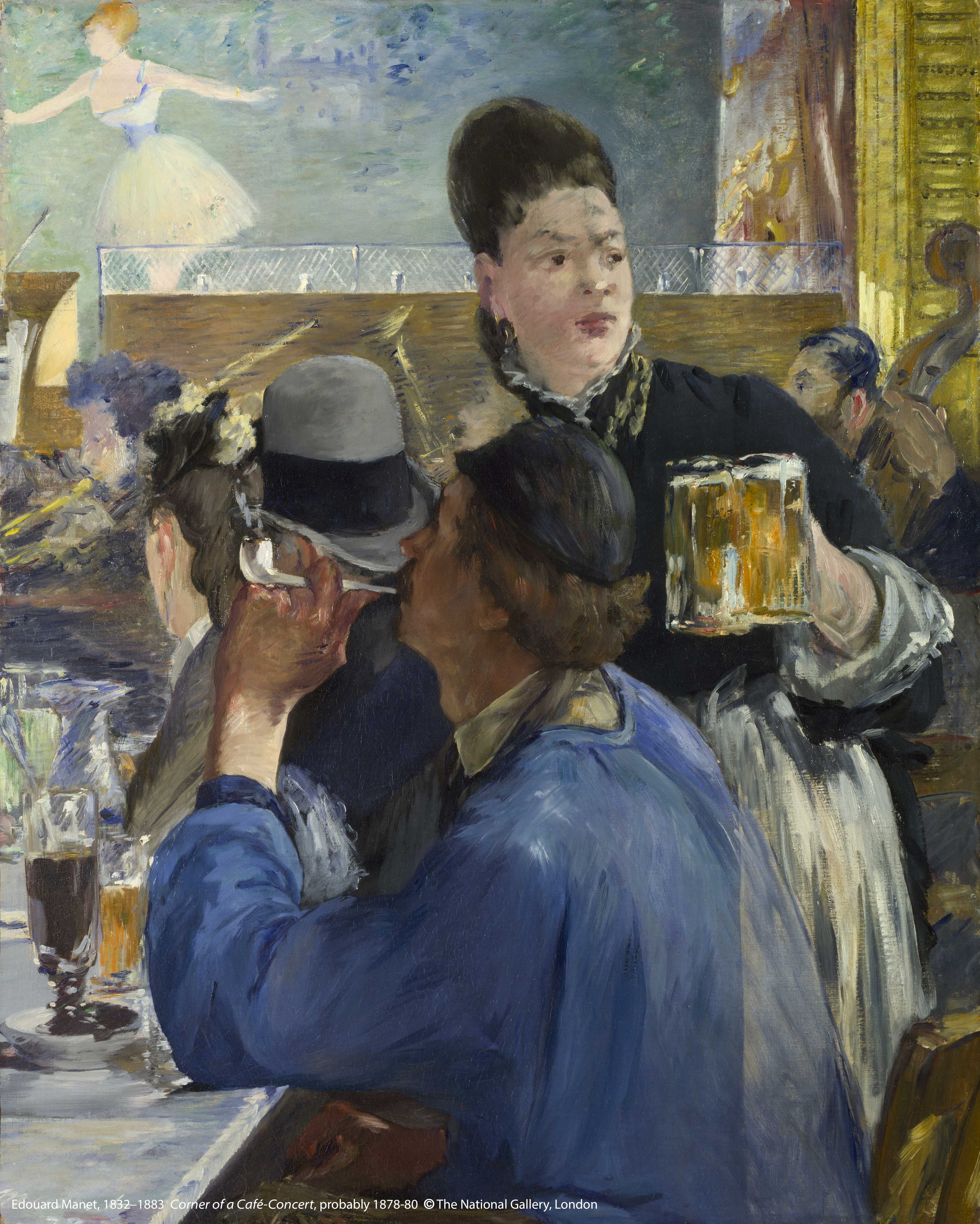 愛德華.馬內(1832-1883)作品〈音樂咖啡廳一角〉,約1878-1880年創作。(圖片版權:英國國家藝廊)