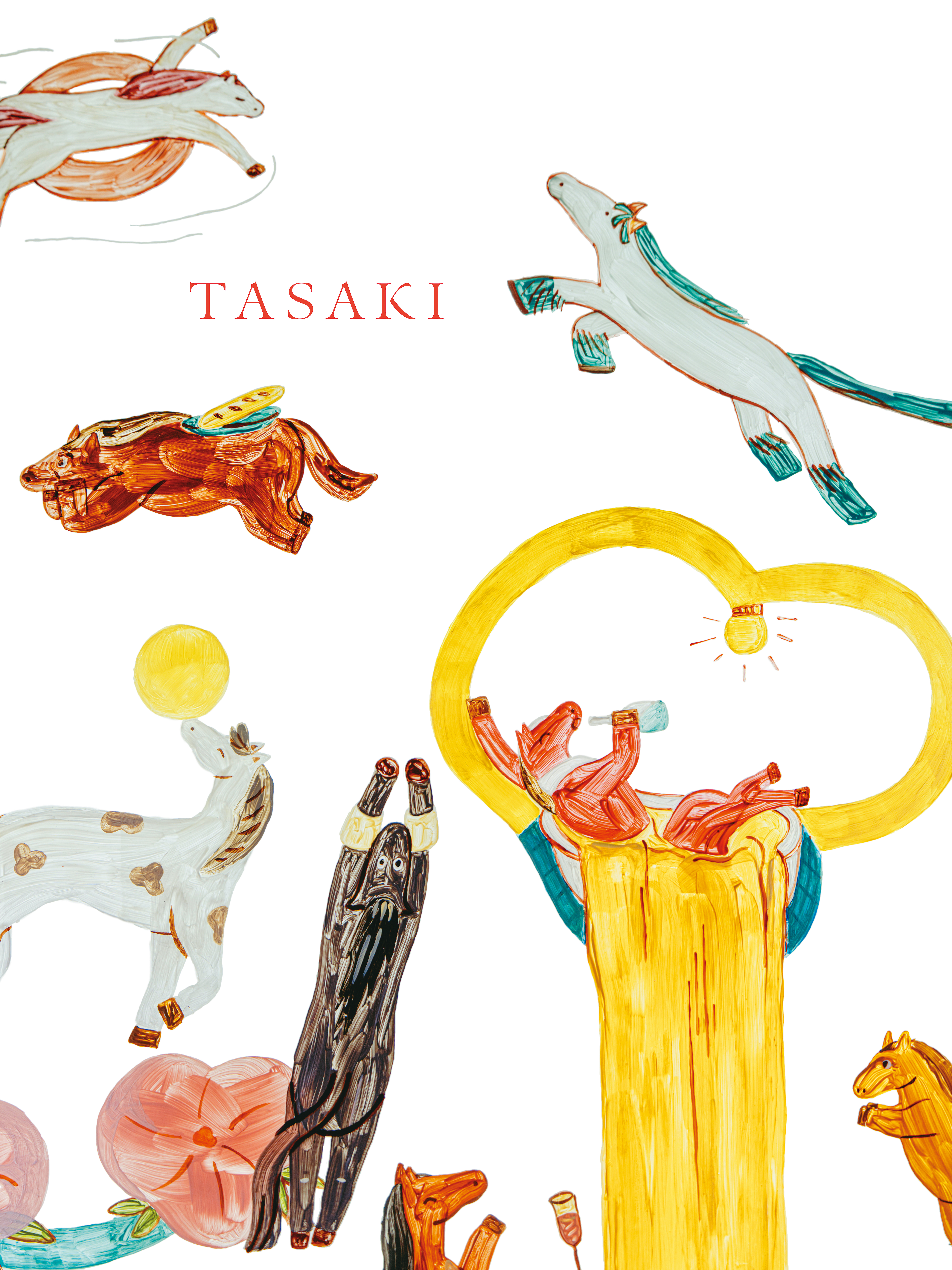 TASAKI的新春形象廣告以《八駿圖》為靈感，讓駿馬在雲朵間奔騰。（TASAKI提供）