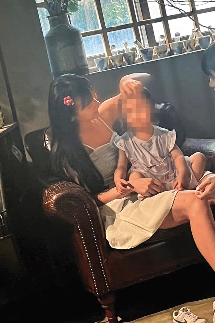 雖然昆娜（左）已婚有小孩（右），但她選擇隱藏；本刊則是拍到她跟球員張祐嘉曖昧。（讀者提供）
