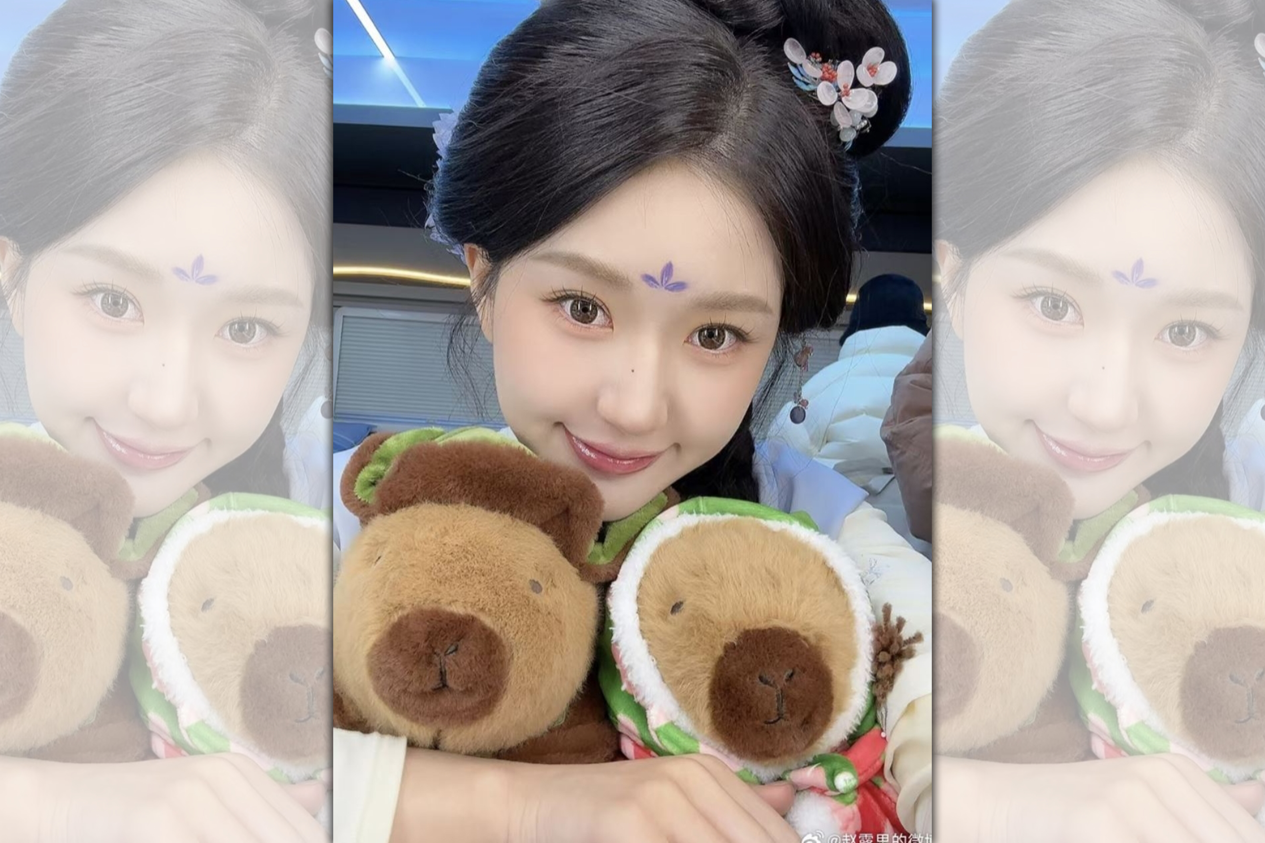 趙露思最近傳出她乘坐輪椅送醫的照片，粉絲擔憂不已。（翻攝自微博）