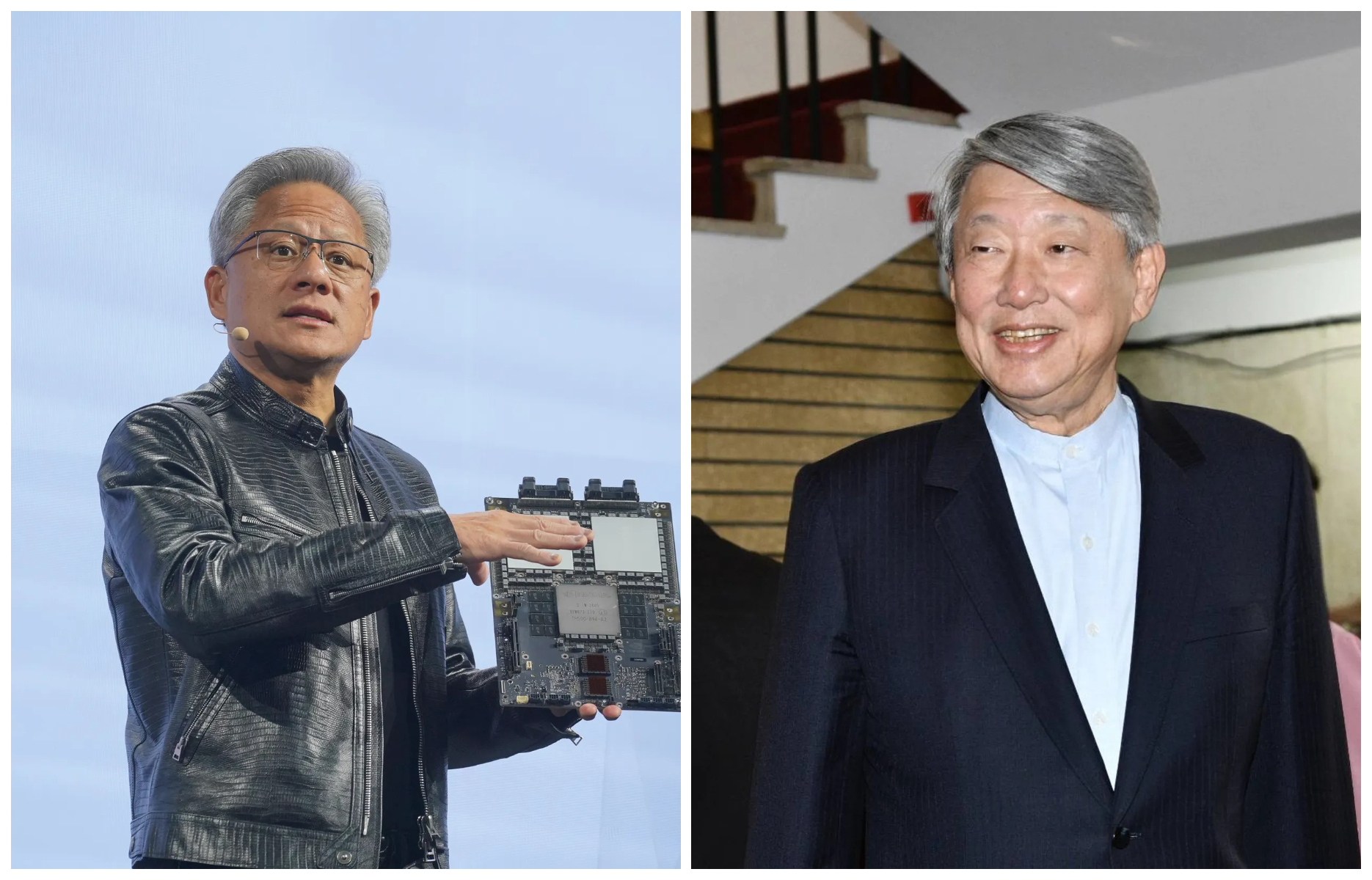 郭智輝（右圖）表示「我們可以給」黃仁勳（左圖）100億度綠電。（本刊資料照）