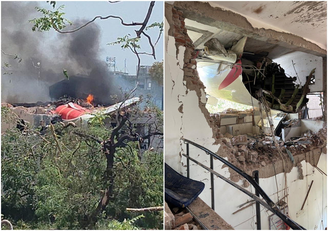 印度航空一架波音787-8夢幻客機昨天發生墜機事件，機上242人僅1位男性乘客生還。（翻攝自X）