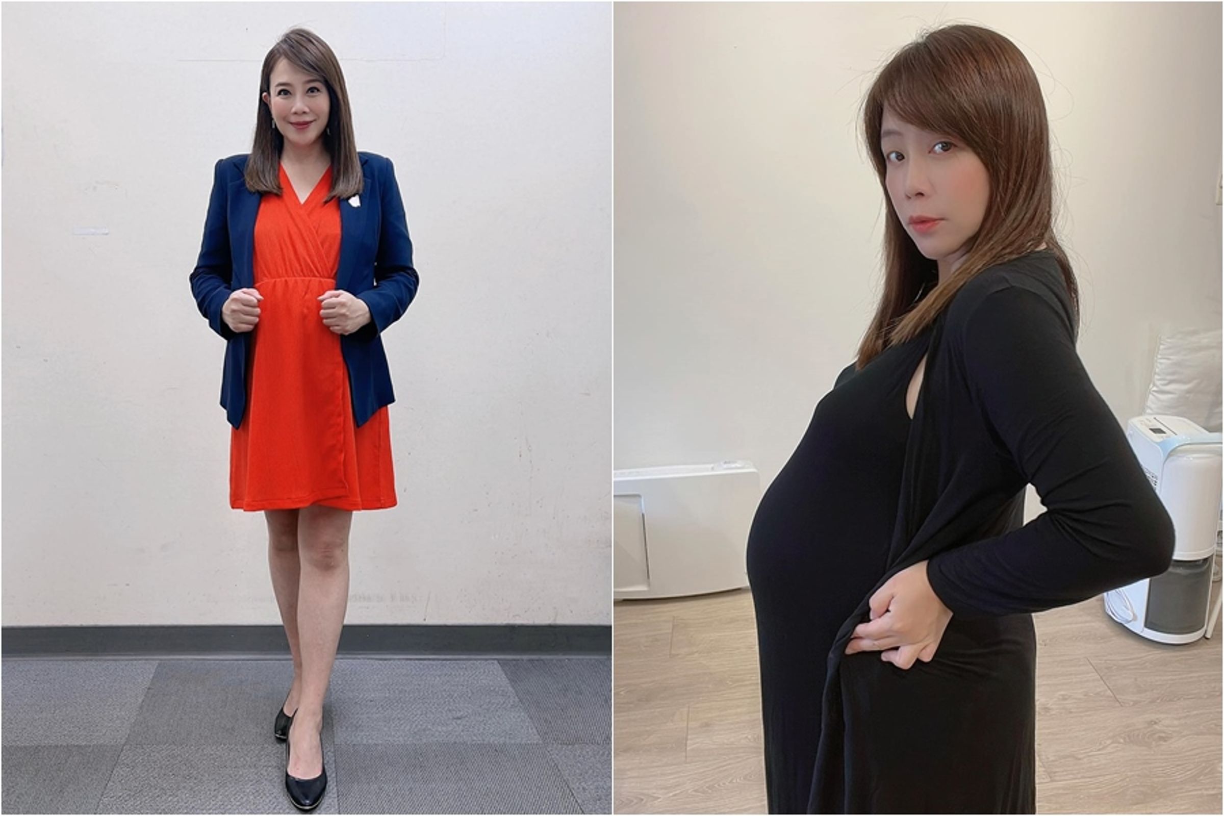 秦綾謙挺37週巨肚嗨喊「快卸貨了」。（翻攝自秦綾謙Donut & Yumi臉書）