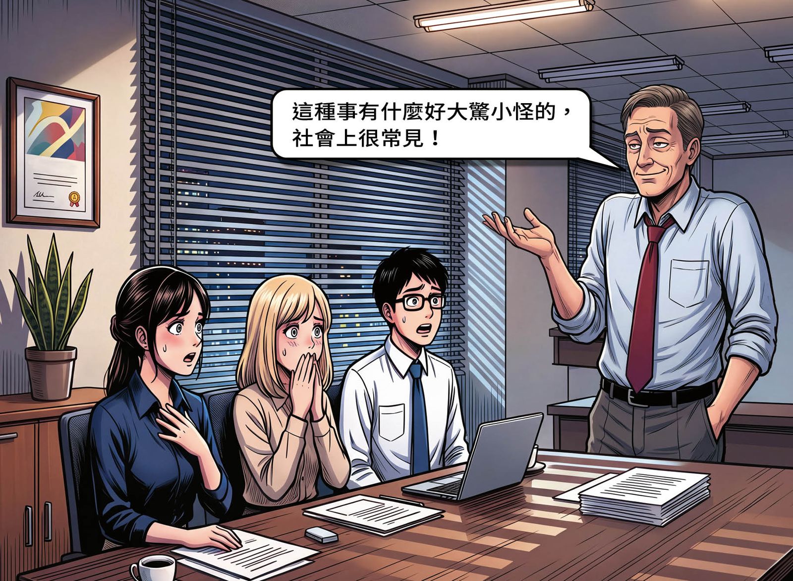 台北市議會議長戴錫欽辦公室主任的發言，被認為並不恰當。（AI繪圖magnific生成，本刊美術組後製）