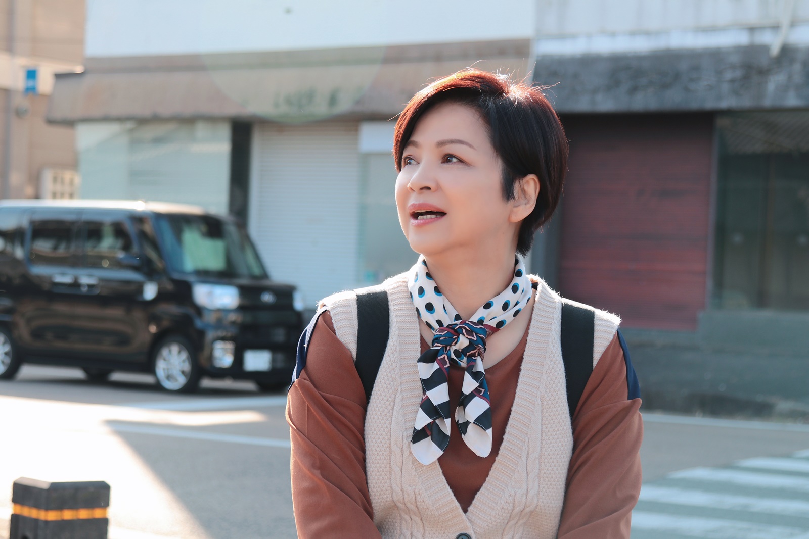 楊貴媚到日本熊本出外景。（桂田文化藝術基金會提供）