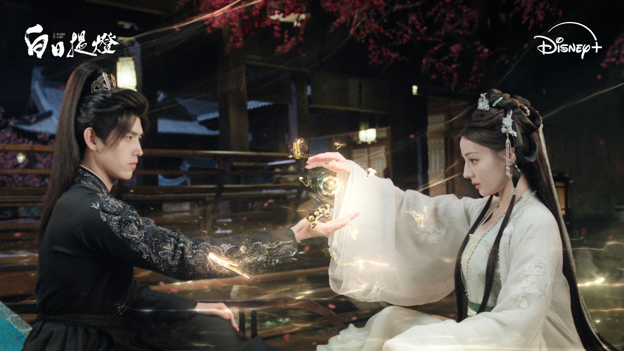陳飛宇在《白日提燈》與迪麗熱巴努力營造CP感。(Disney+提供)