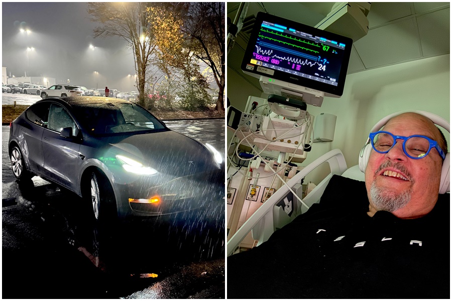 美國製片人富蘭克林2日突然心臟病發，靠著美國特斯拉剛解鎖的全自駕系統撿回一命。（翻攝自X@MAXPAULFRANKLIN）