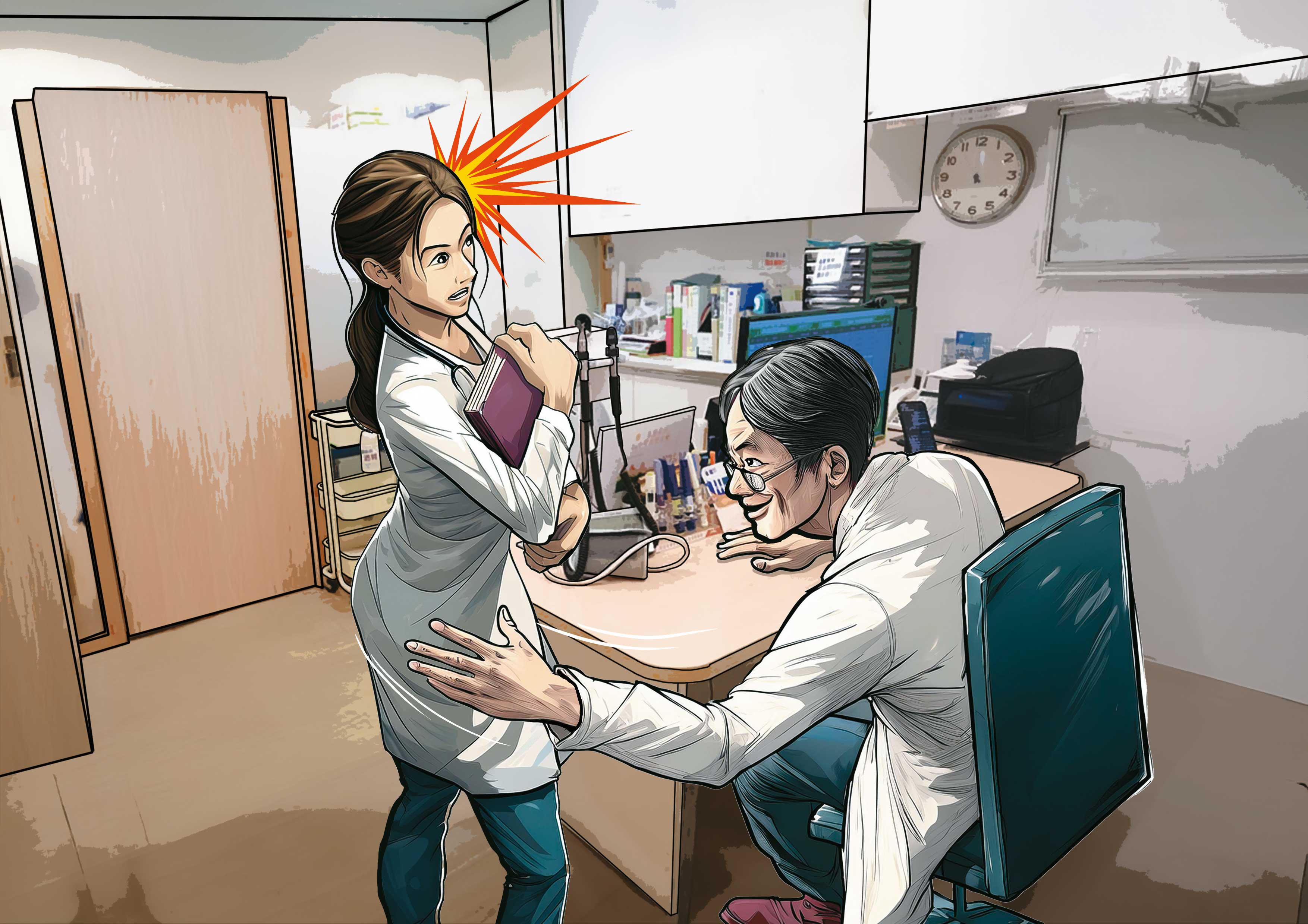 台大知名不孕症權威C教授被爆料性騷擾，受害者包含醫師、助理和護理師等。（AI繪圖Adobe Firefly生成，本刊美術組後製）