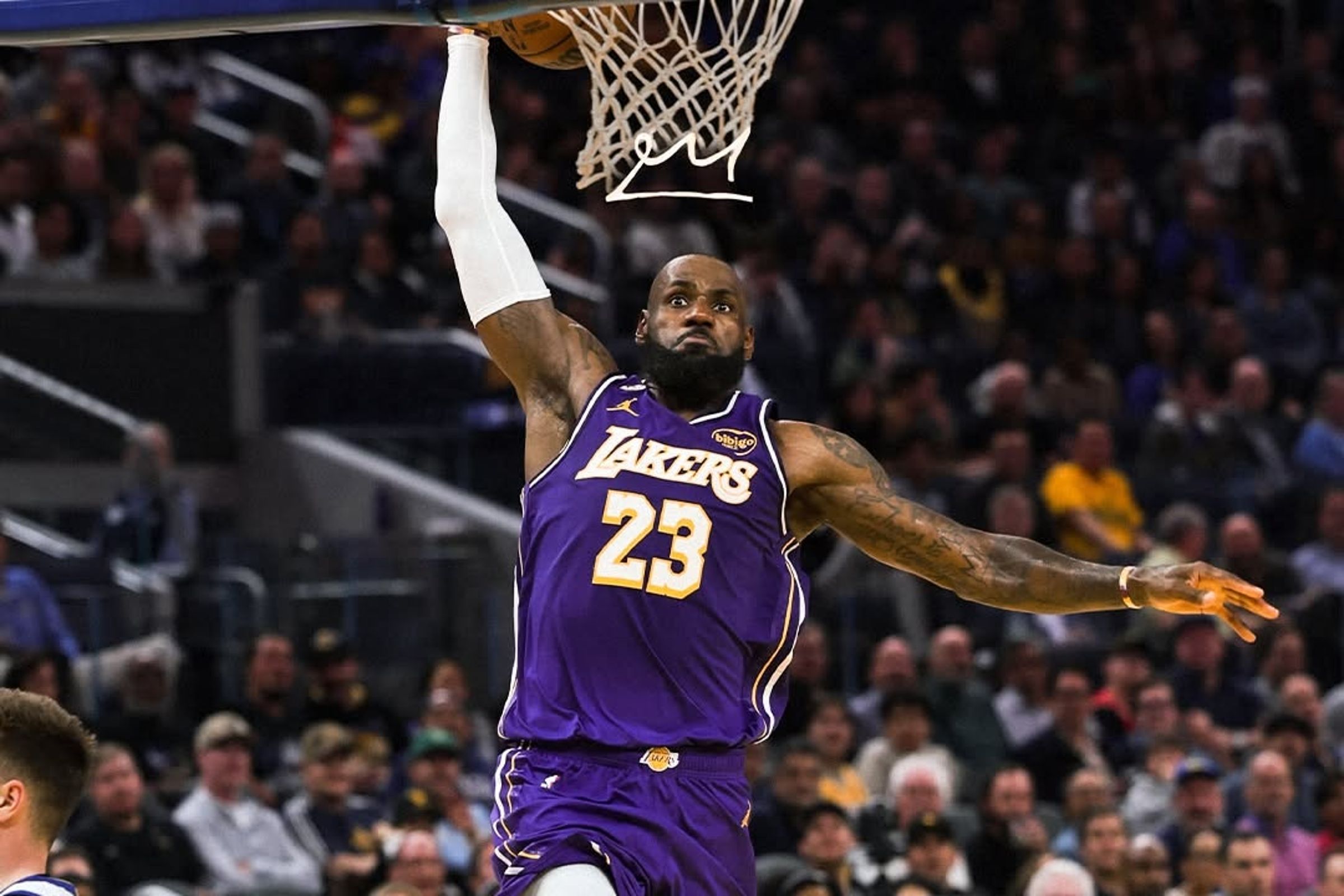 LBJ將離開效力8個賽季的洛杉磯湖人，投奔自由市場。（翻攝自Los Angeles Lakers﻿臉書）