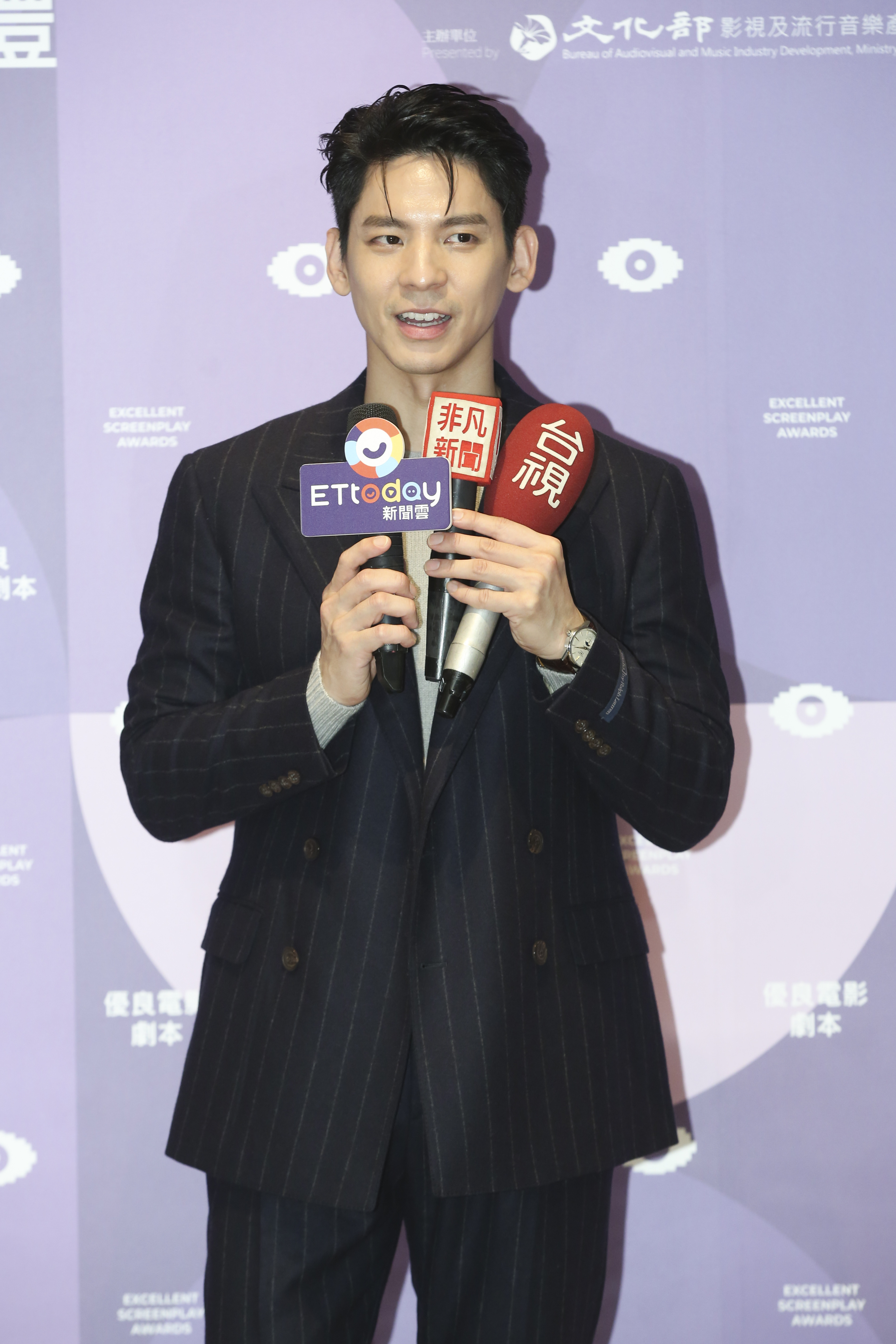 聽聞許光漢希望他得獎，林柏宏回應謝謝之外也打趣「毛毛會保佑」。