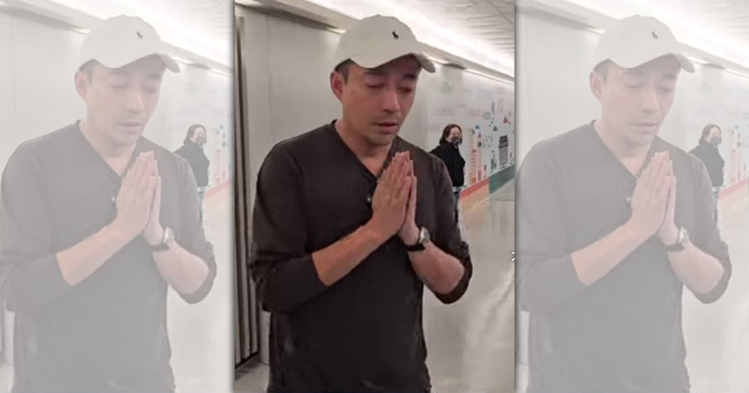 汪小菲週一從泰國急奔返台神情憔悴。(翻攝自鏡新聞)