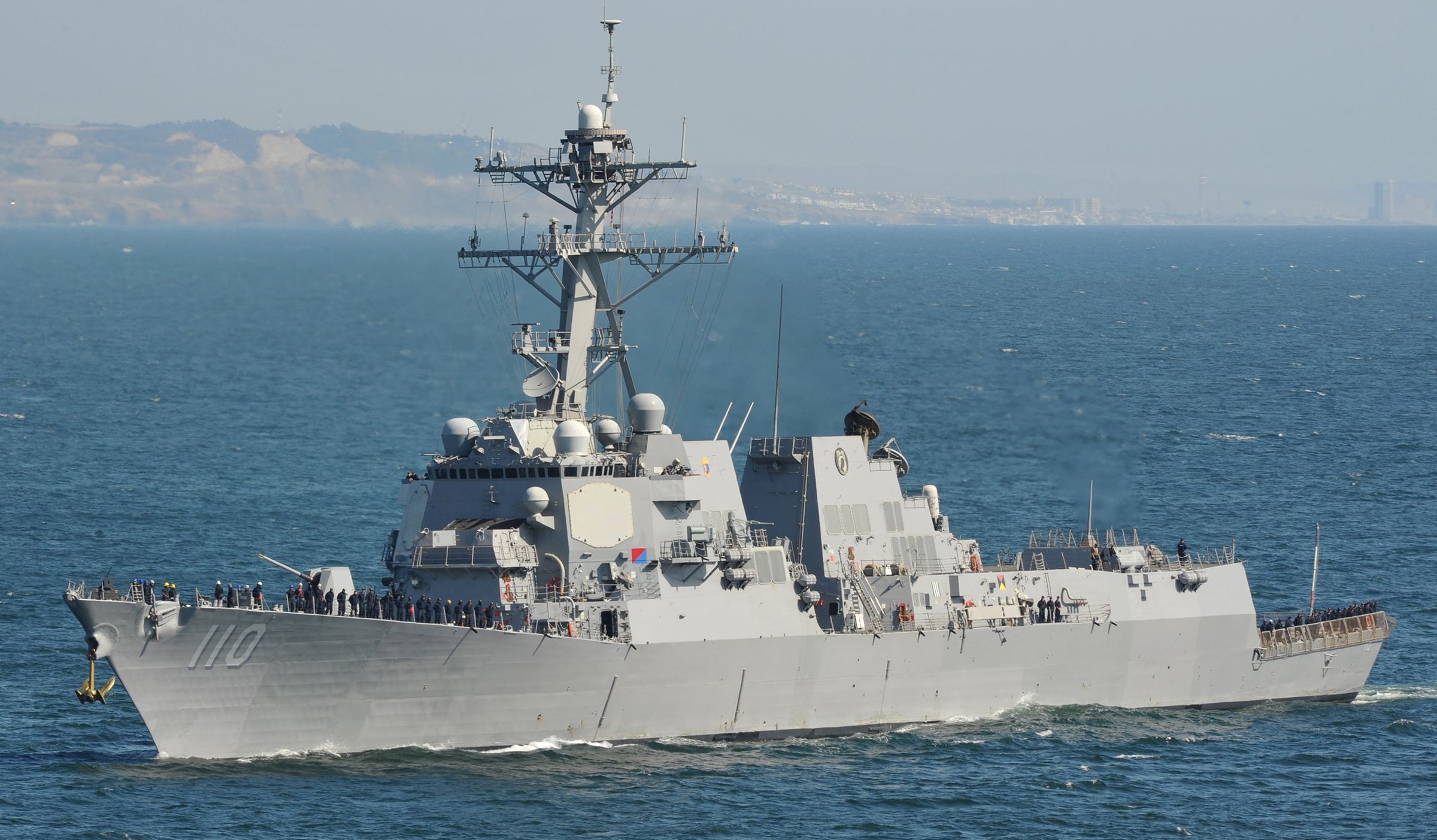 美國海軍勃克級飛彈驅逐艦「勞倫斯號」（USS William P. Lawrence）於當地時間4月23日例行性通過台灣海峽。（翻攝自美國太平洋艦隊Flickr）