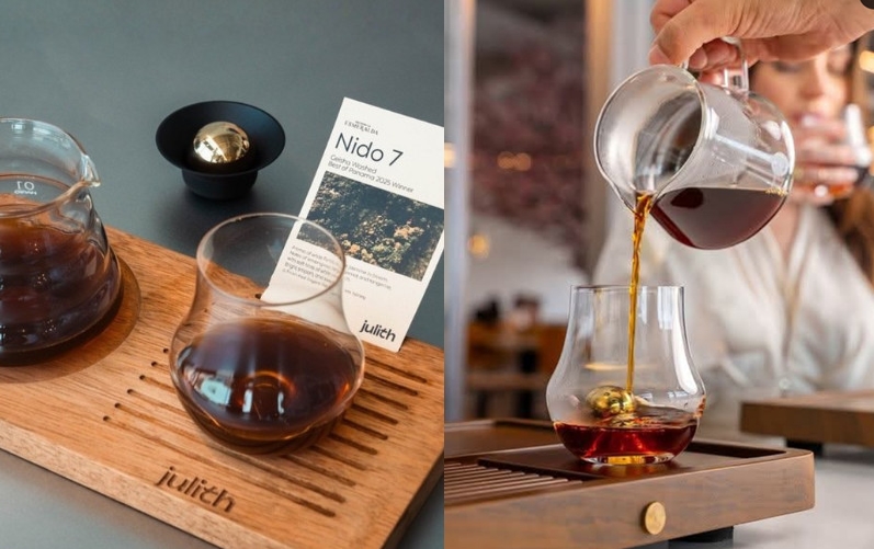 杜拜Julith咖啡店霸氣推出天價咖啡,每杯開價高達980美元。(翻攝X@iranian_uae、@radio580nic-horz)