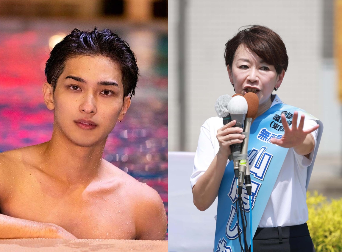 橫濱流星（左）因談及BL作品引發爭議，前眾議員山尾志櫻里（右）發文聲援。（翻攝網路）