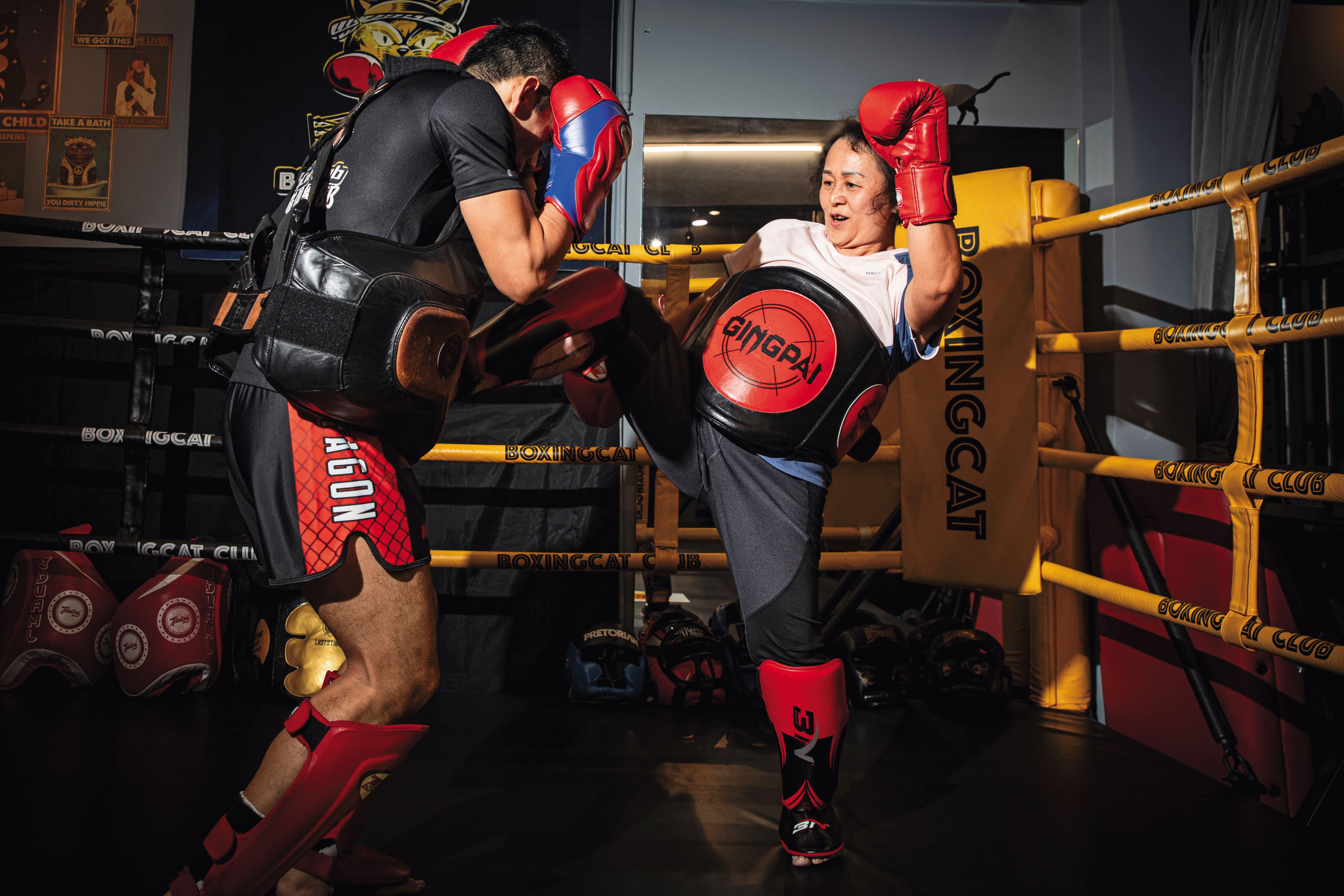 張慧珠在全國中正盃泰拳錦標賽，拿到輕接觸、膝撞、打靶3面金牌，還拿了一座「最佳敢鬥獎」。