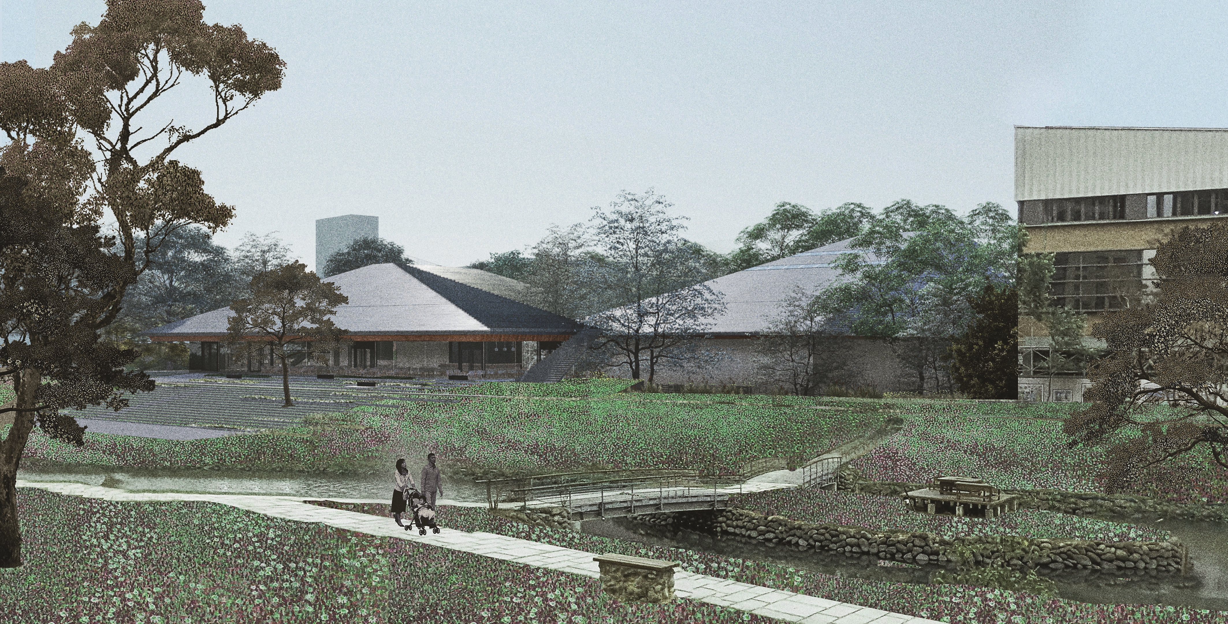 經當代建築語彙的在地轉化，客家三合院將以全新意象成為日常風景。（竹間聯合建築師事務所提供）