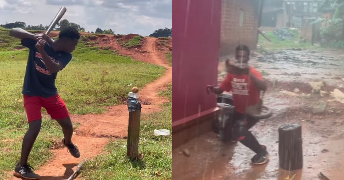 卡桑巴用各種物品自製訓練器材，練球環境相當艱困。（翻攝自IG@dennisk648）