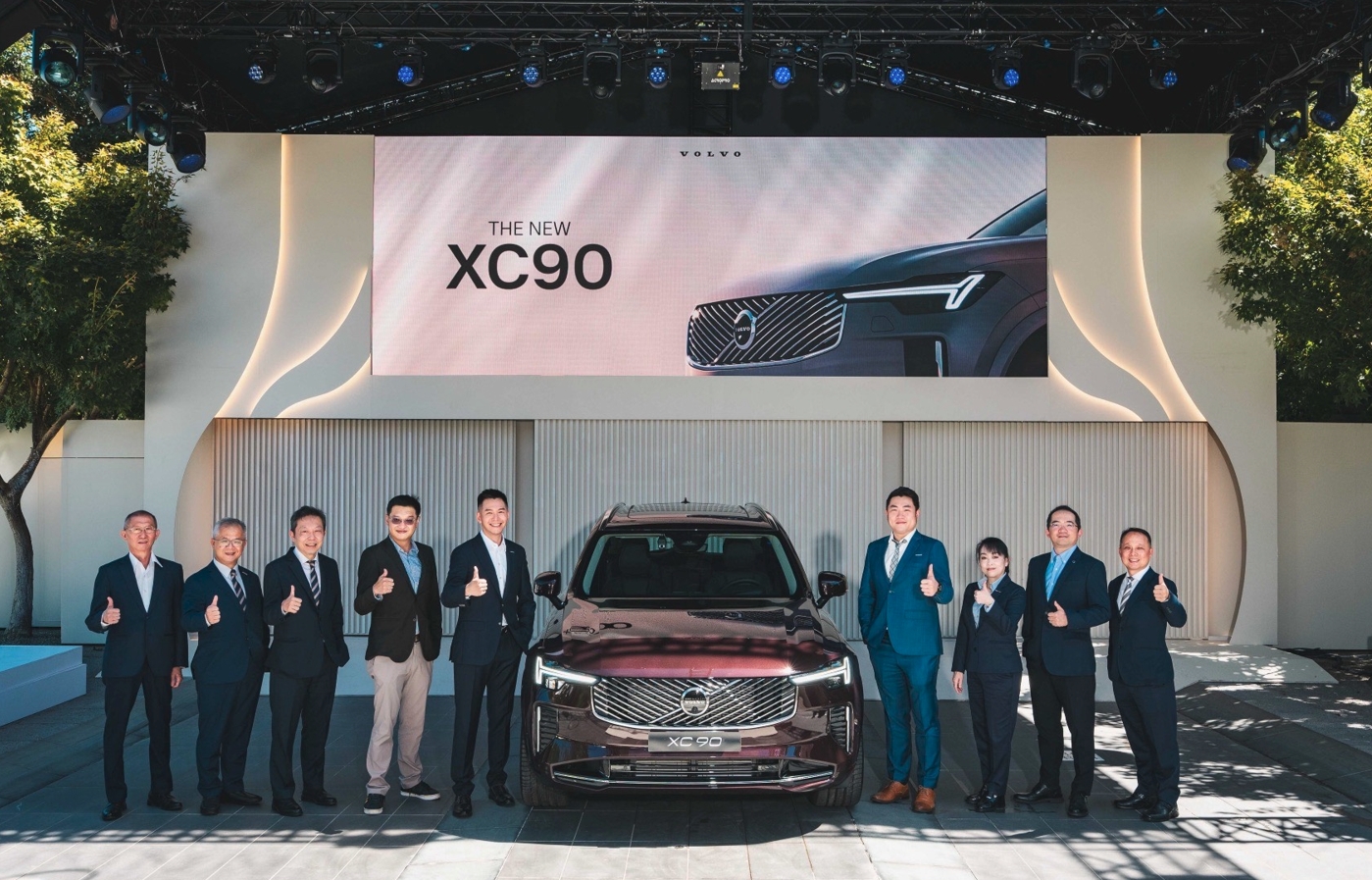 林裕凱、林傳凱傻傻分不清楚？台灣Volvo總裁林傳凱（左5）、大同集團林家第四代林傳凱（右4）現身Volvo新車發表會。（Volvo提供）