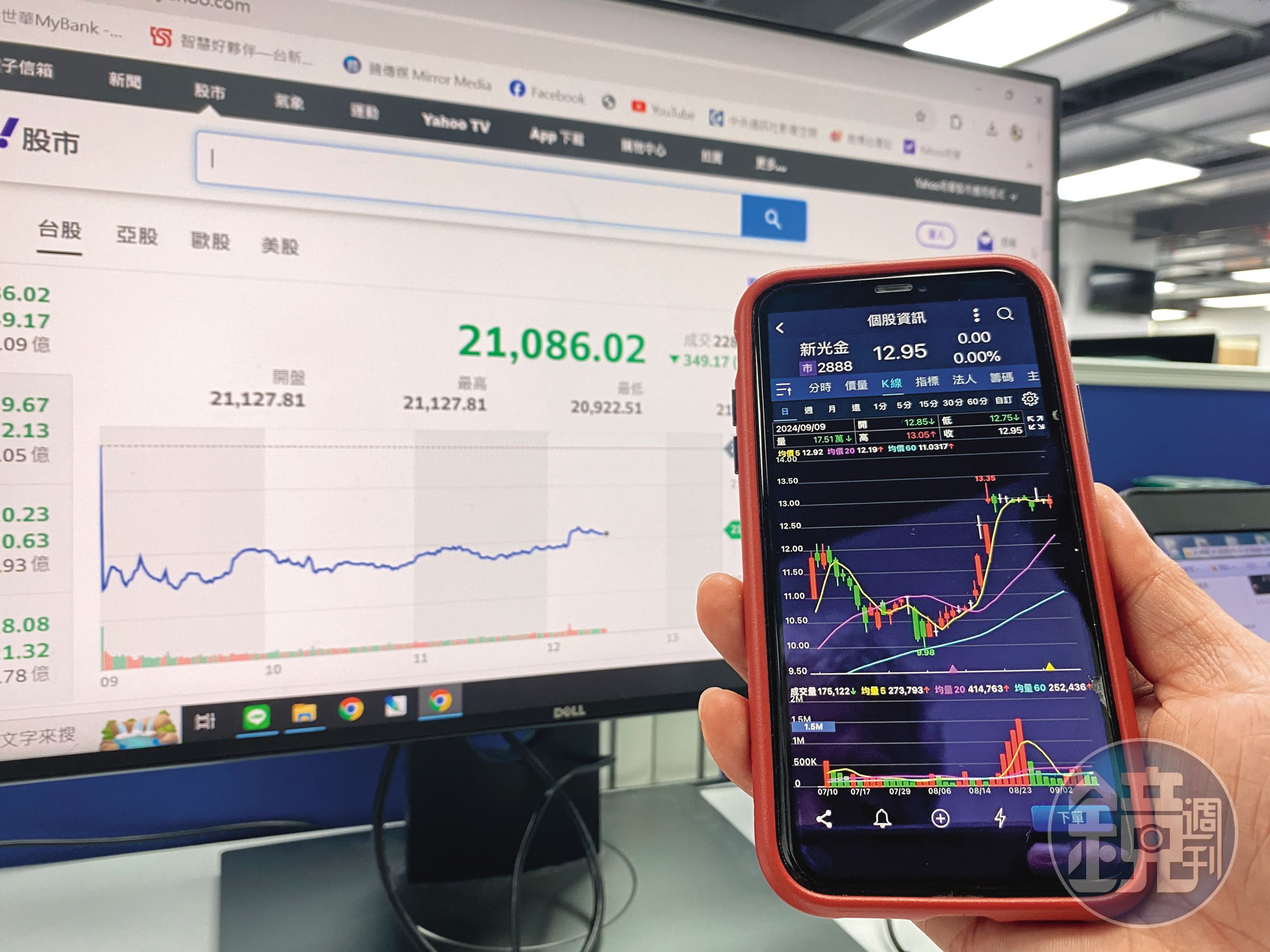 新光金股價近來水漲船高,成交量也動輒高達40萬張。