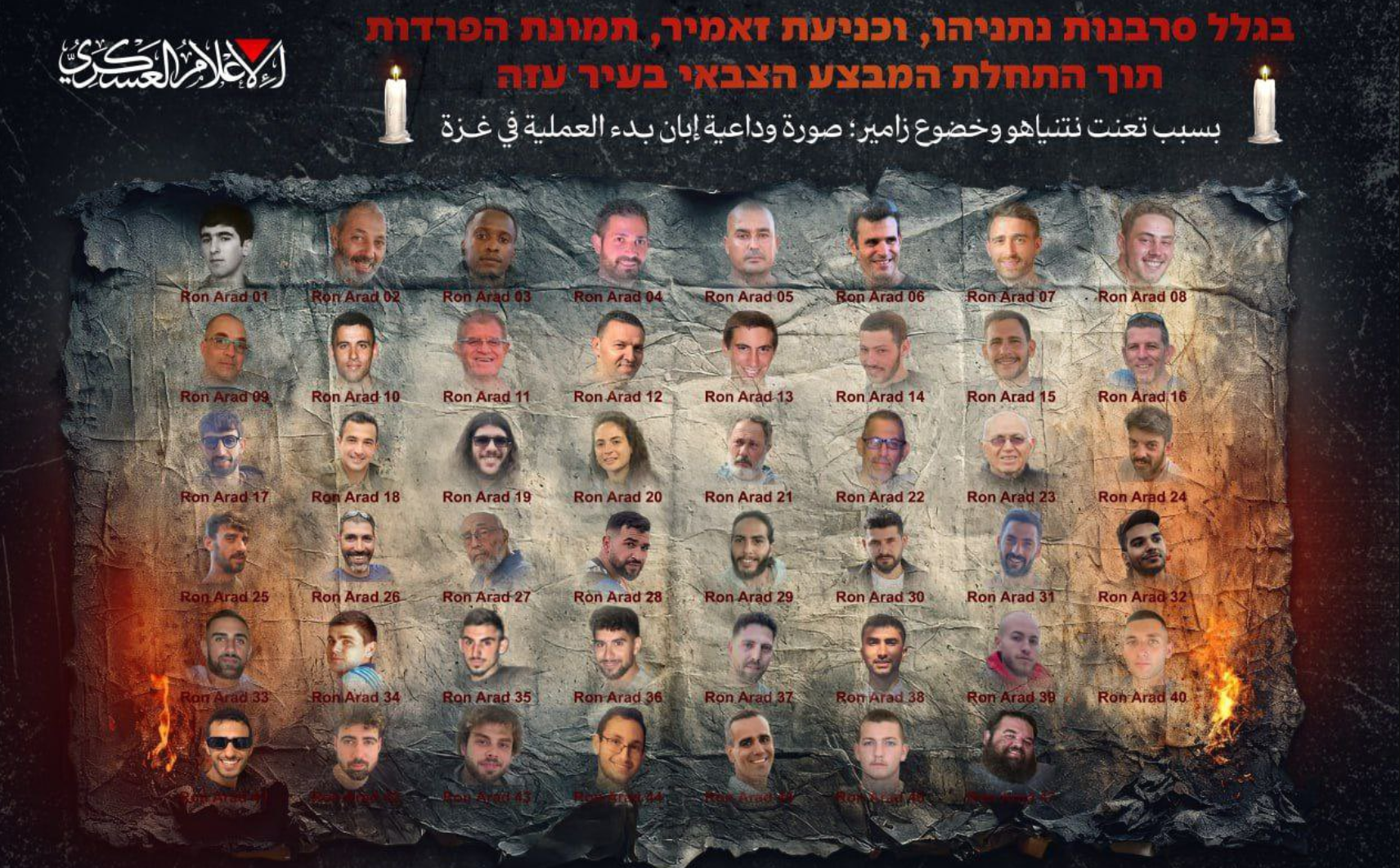 哈瑪斯釋「死亡名單」震撼圖恐嚇。（翻攝自X）