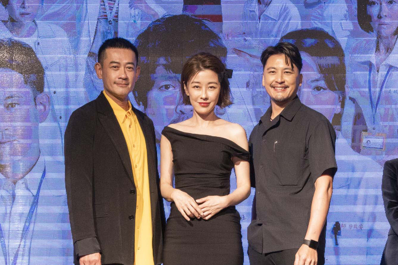 柯叔元和李維維周群達為《生命捕手》出席首映。(東森提供)