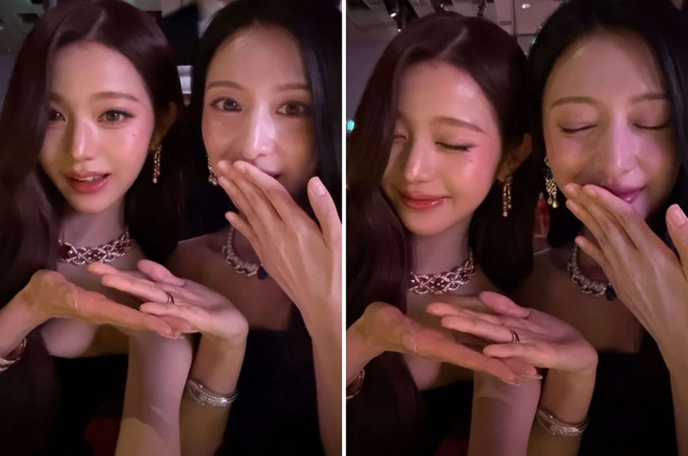 張員瑛在活動後分享與金智媛的合照，兩位美女都很漂亮！（網路圖片）