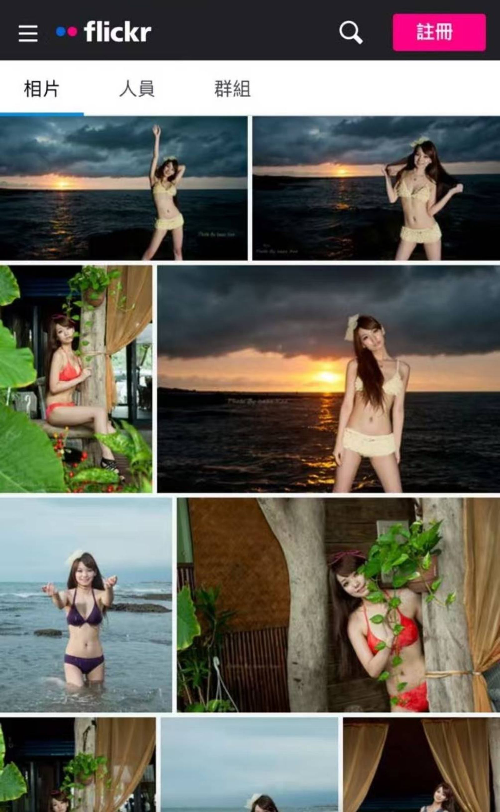 Mandy拍攝的性感照多達數千張,像是穿比基尼、黑絲襪、女僕裝、透明睡衣等。(翻攝自網路)