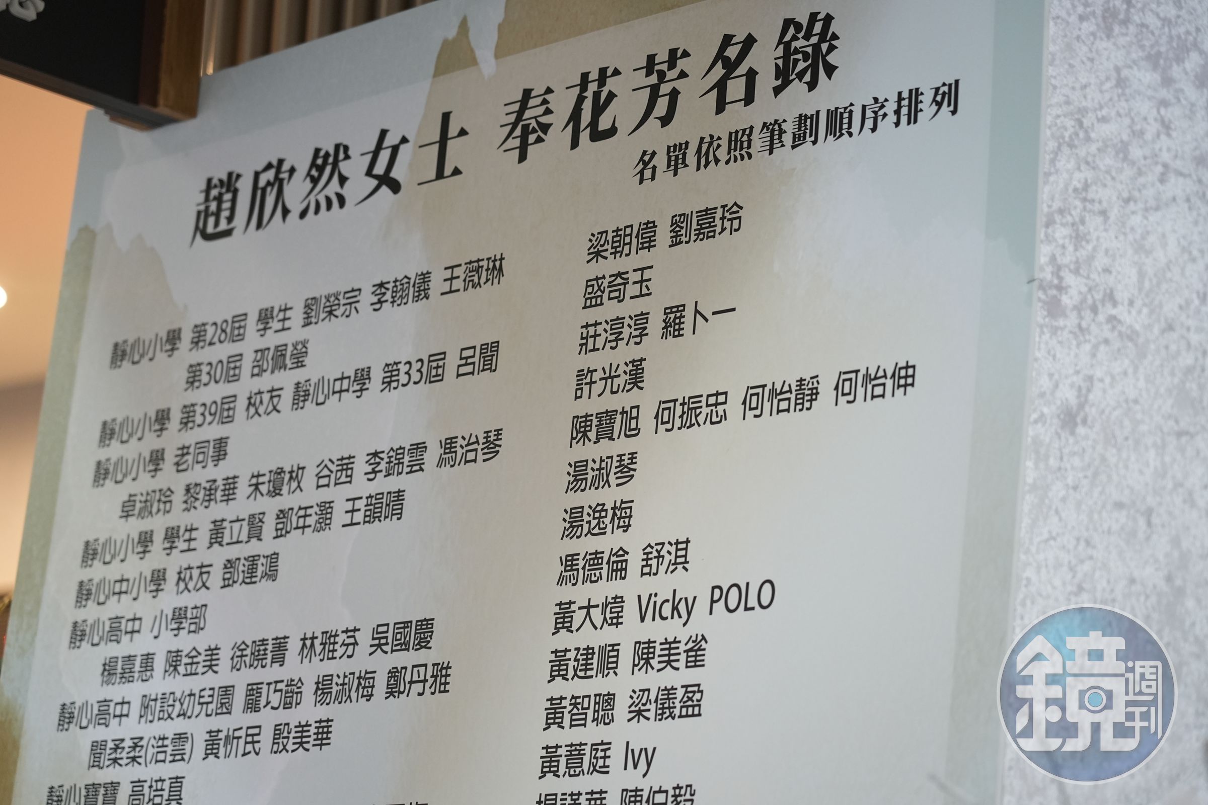 既是好友,過去也是同門的梁朝偉與妻子劉嘉玲聯名獻上花籃。