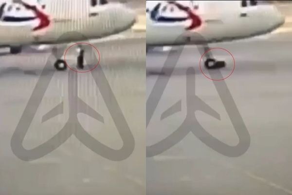 地勤人員突遭飛機輾過，驚悚影片曝光！他幸運存活樂觀面對截肢。（翻自《太陽報》）