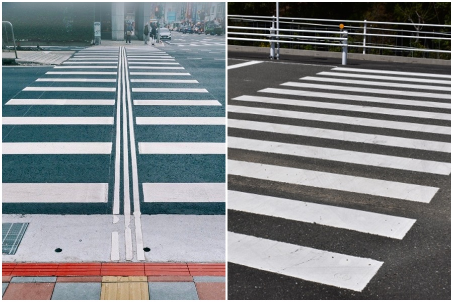 有不少人發現枕木紋行人穿越道（斑馬線）中央，多了3條直直的白線，背後藏暖心原因。。（翻攝自交通部、photoAC）