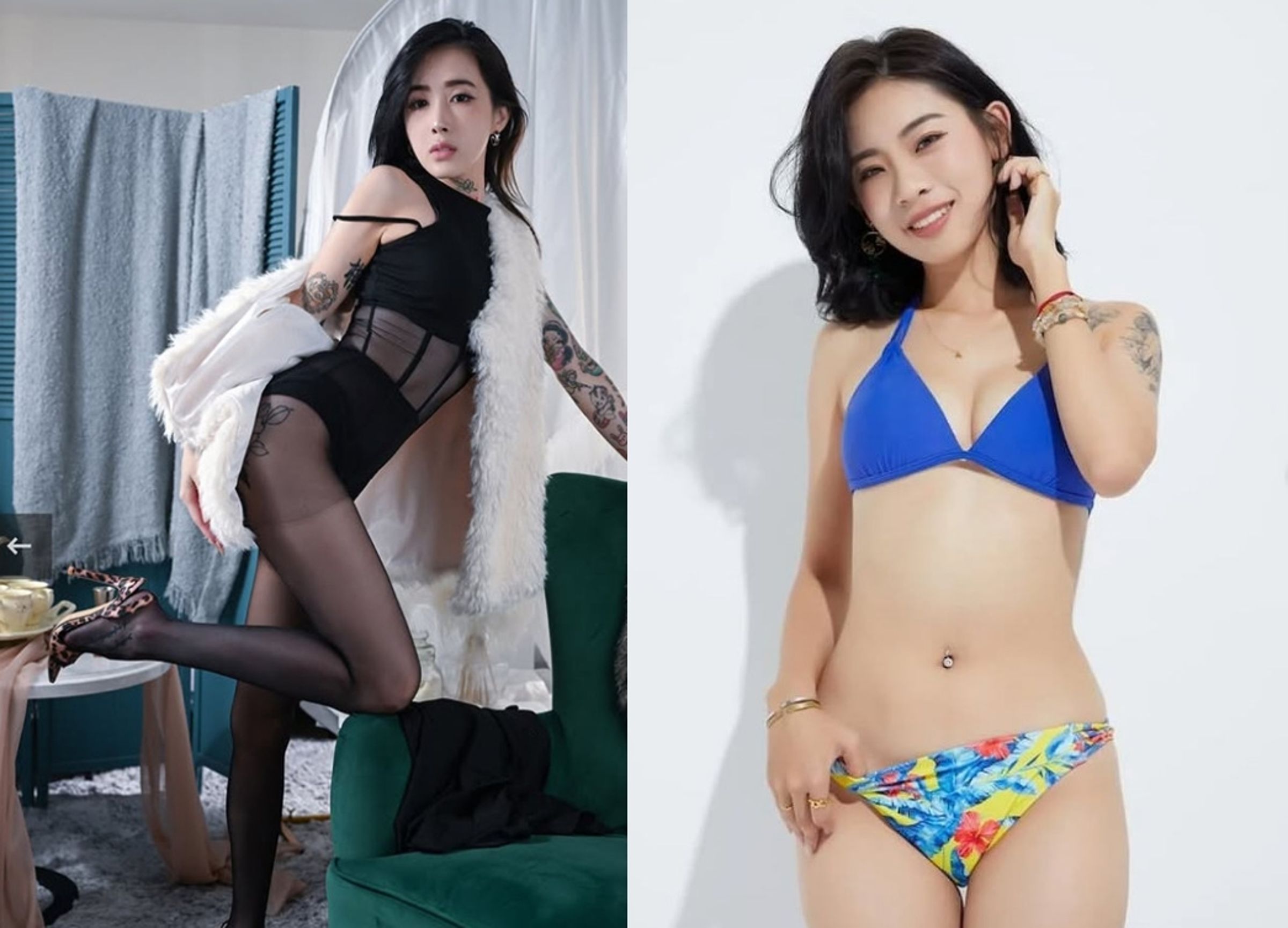 成人平台SWAG公布2025年老司機年度報告，由Kimmy（左起）與內內分別拿下冠亞軍。（翻攝IG@kimmy_ilove、neinei.official）