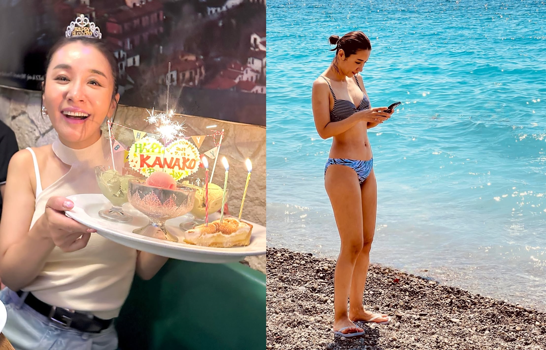 現年48歲的日本女星鈴木紗理奈分享生日感言與慶生照。（翻攝自鈴木紗理奈IG）