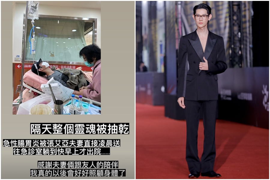 夏和熙主持金鐘5天內瘦3公斤，隔天因急性腸胃炎掛急診。（左圖翻攝自夏和熙IG）