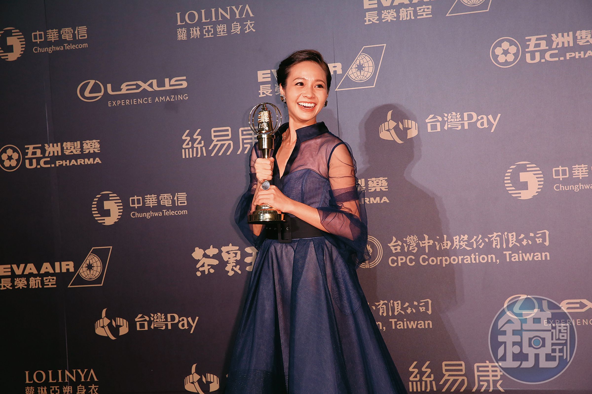 黃姵嘉2018年以《客家劇場—台北歌手》榮獲金鐘獎戲劇節目最佳女主角肯定。(林弘斌攝)